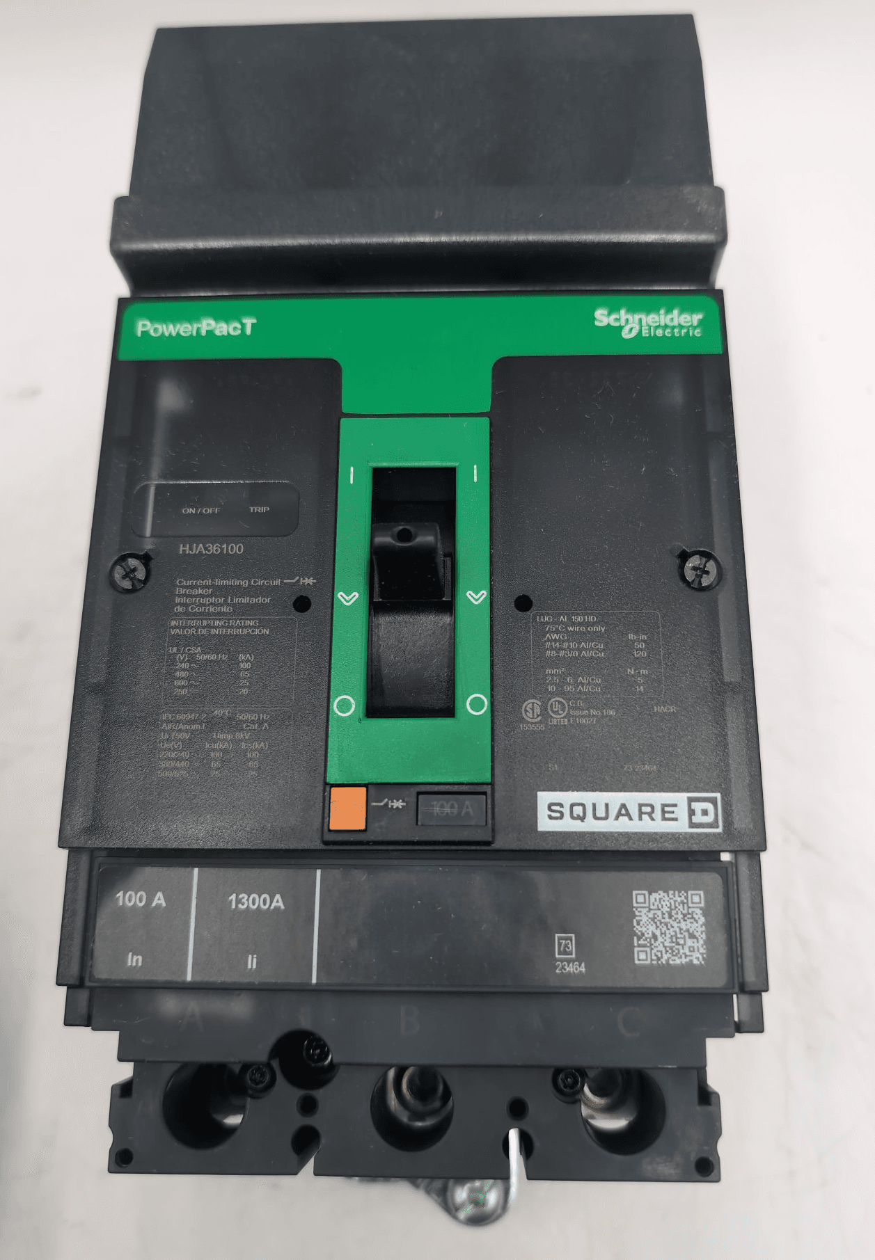 Square D HJA36100 Circuit Breaker 100A 3P 600V