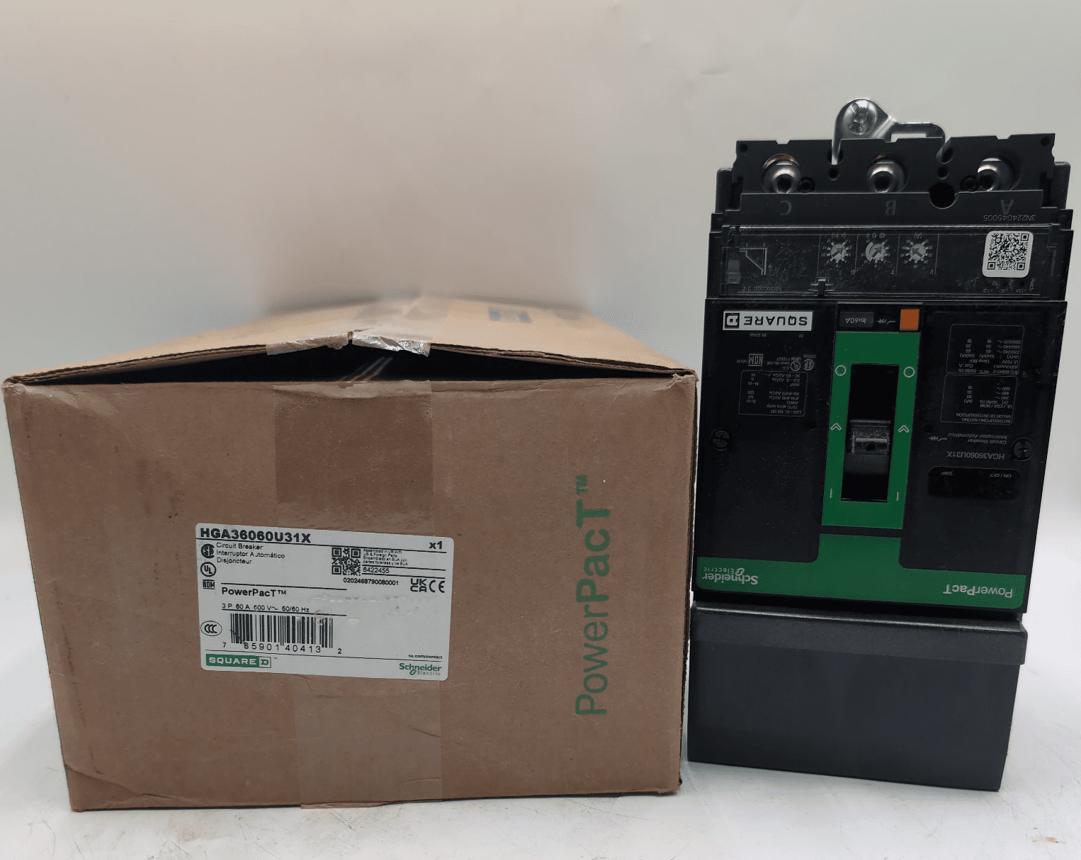 Square D HGA36060U31X Circuit Breaker 60A 600V 3 Pole – image 1
