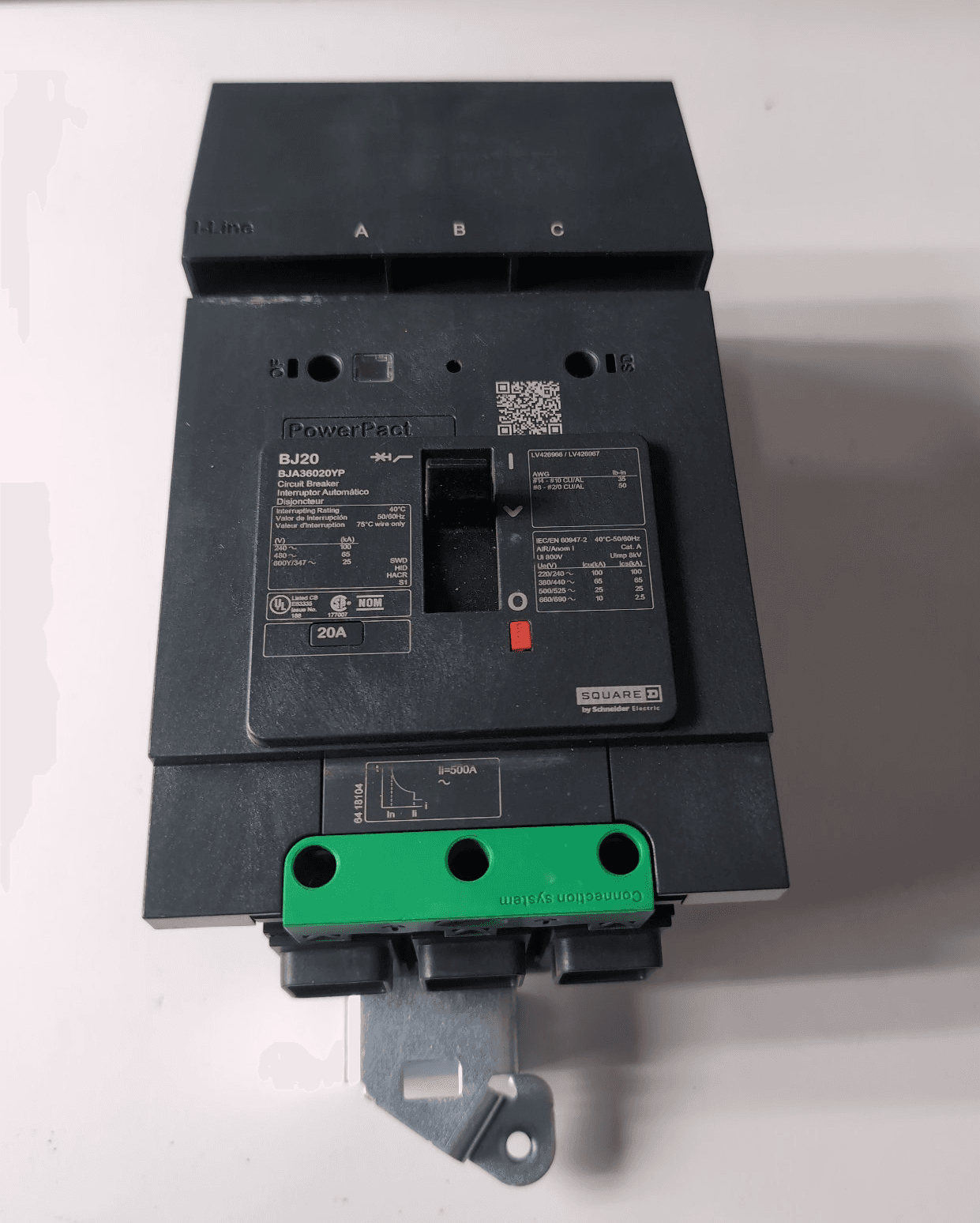 Square D BJA36020YP Circuit Breaker 20A 480V 3P