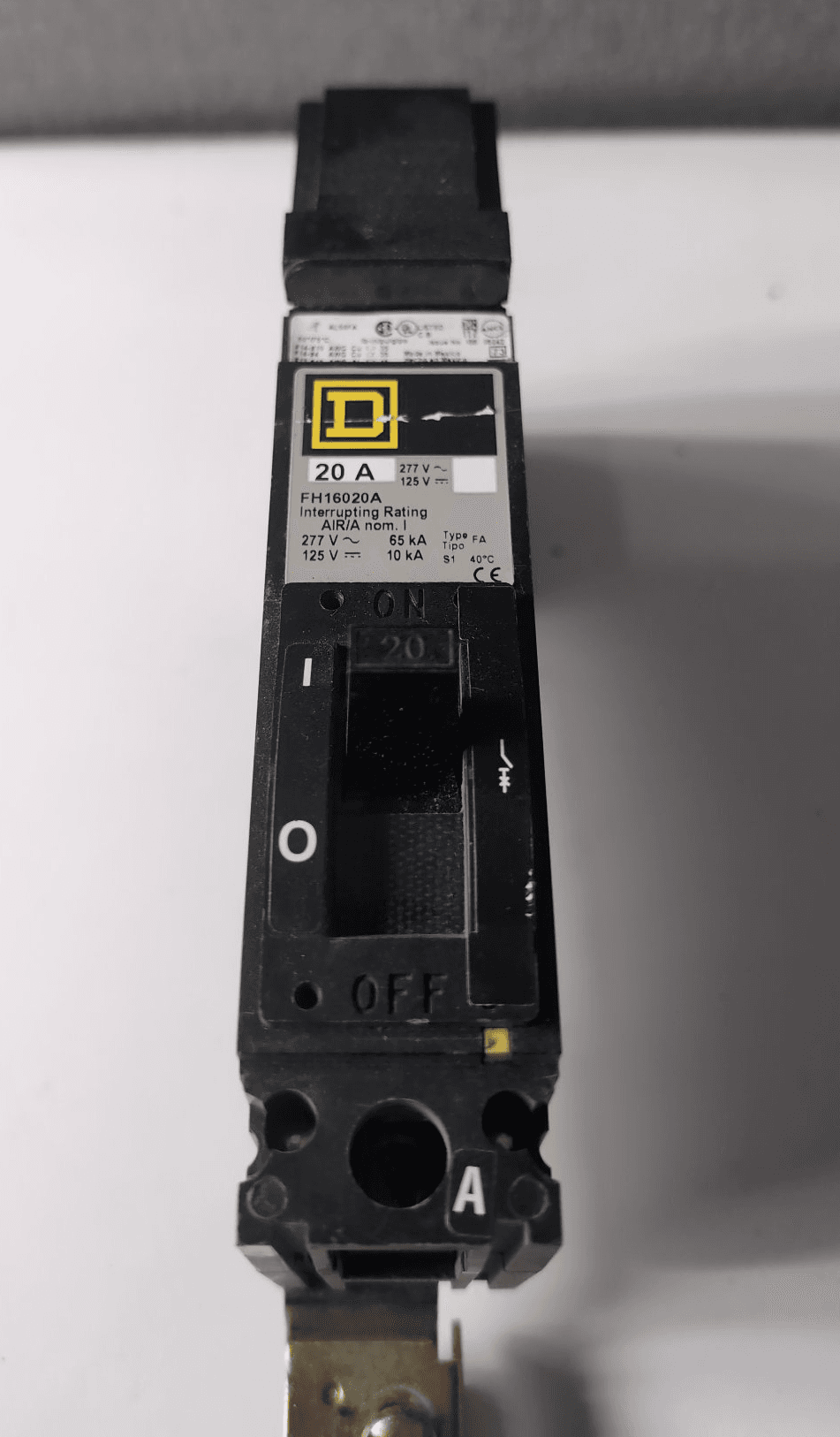 Square D FH16020A I-Line Circuit Breaker 20A 277V 1 Pole