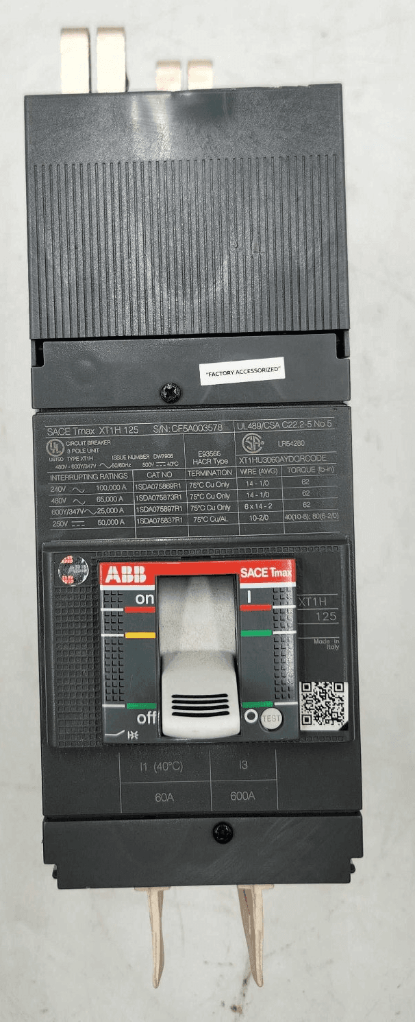 ABB XT1HU3060AFF000XXX Circuit Breaker 60A 600V 3P – image 1