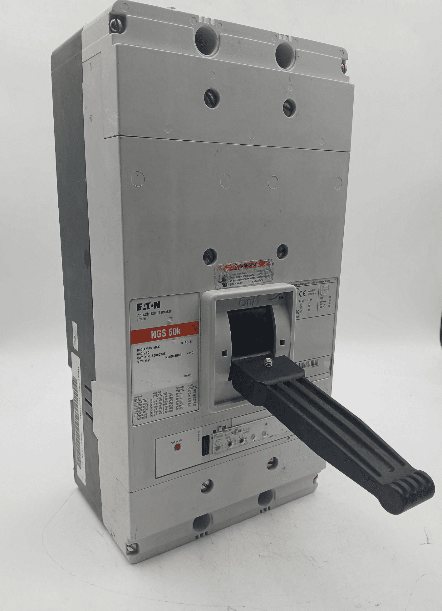 Eaton NGS308033E Circuit Breaker 800A 600V 3P NGS – image 1