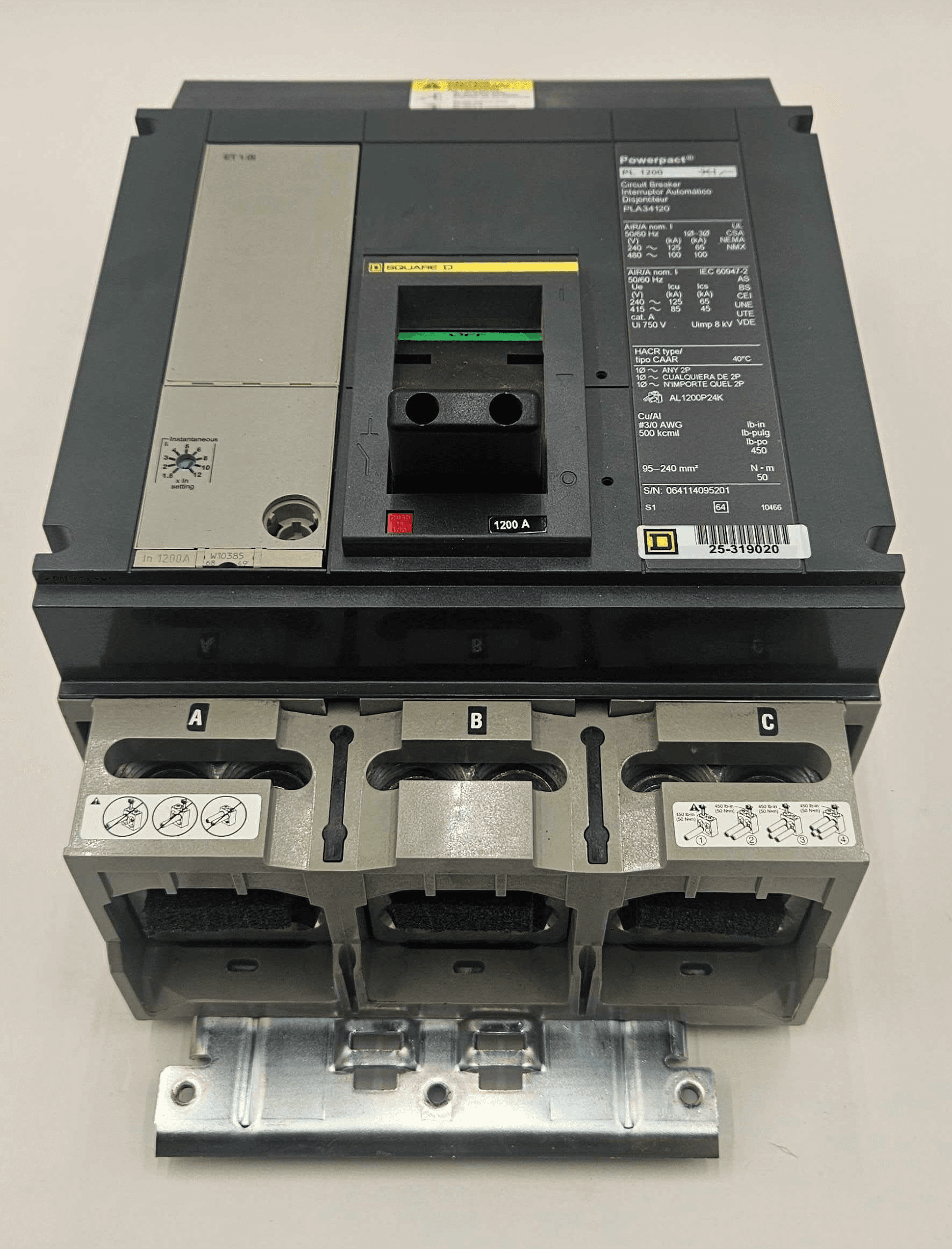 Square D PLA34120 Circuit Breaker 1200A 480V 3 Pole I-Line
