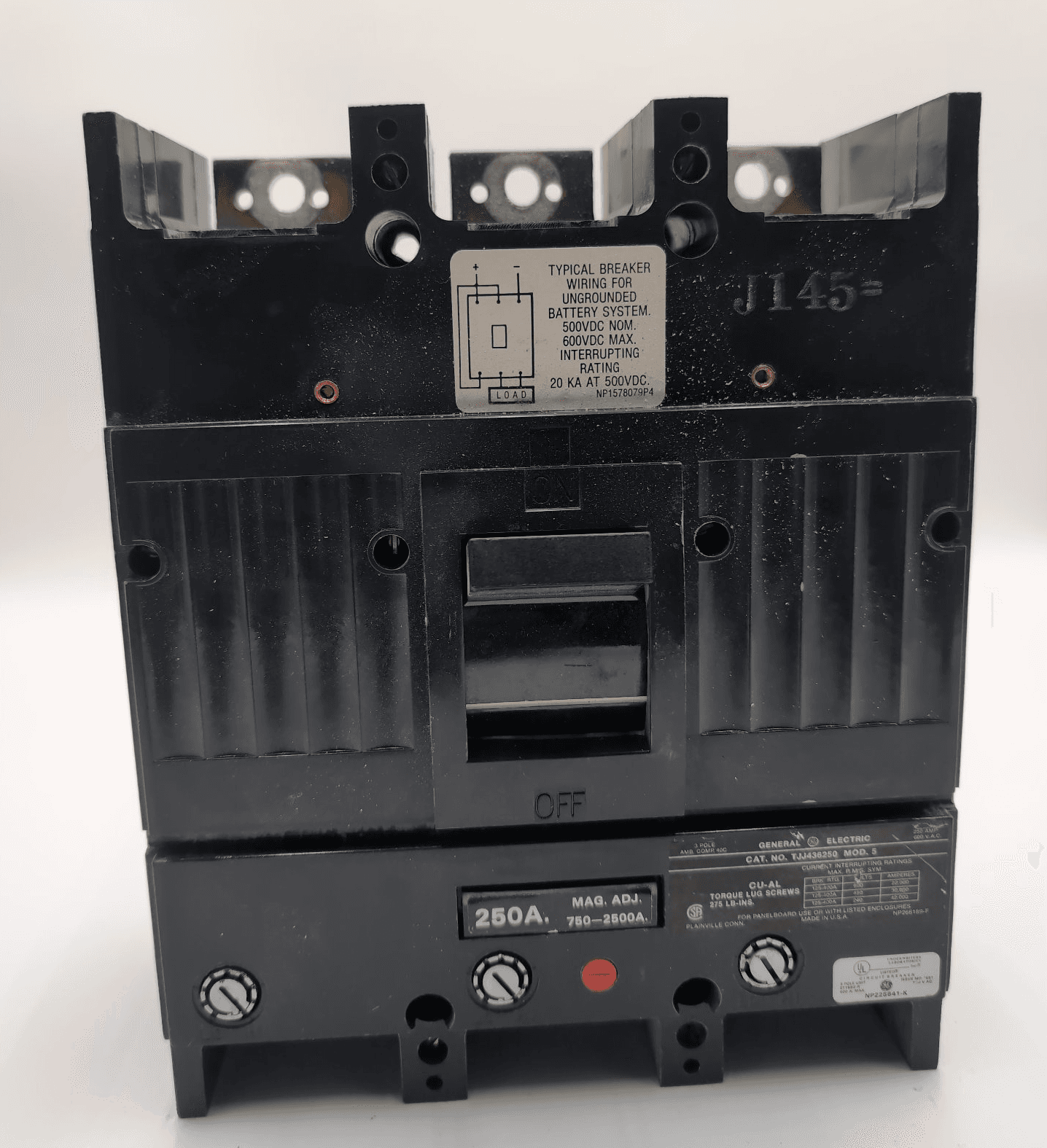 GE TJJ436250 Circuit Breaker 250A 600V 3 Pole – image 1