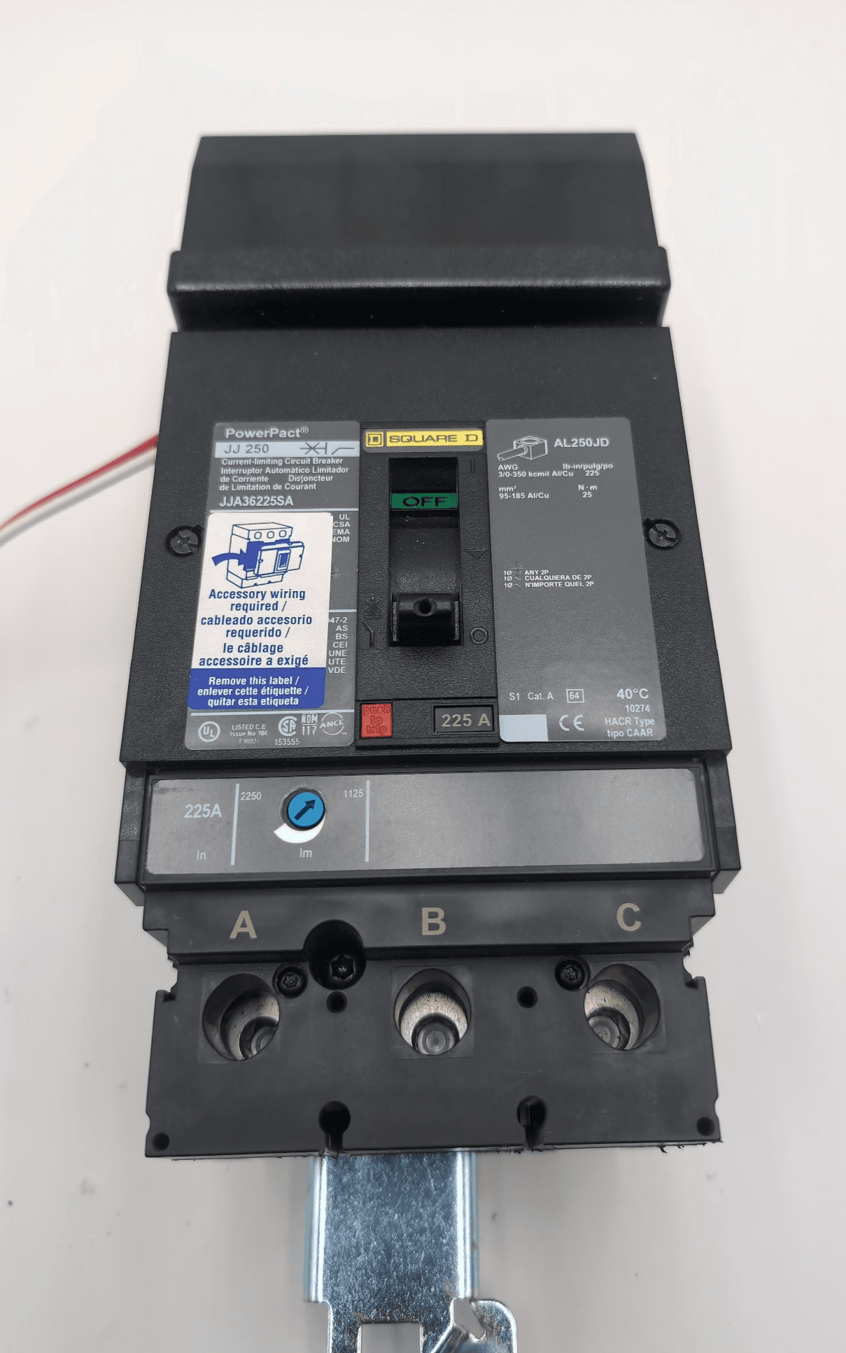 Square D JJA36225SA Circuit Breaker 225A 600V 3P – image 1