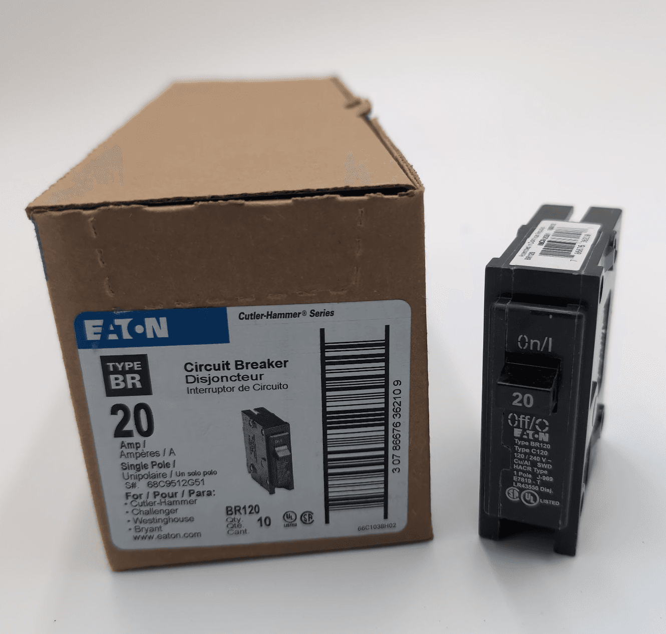 Eaton BR120 Circuit Breaker 20A 1P 120V