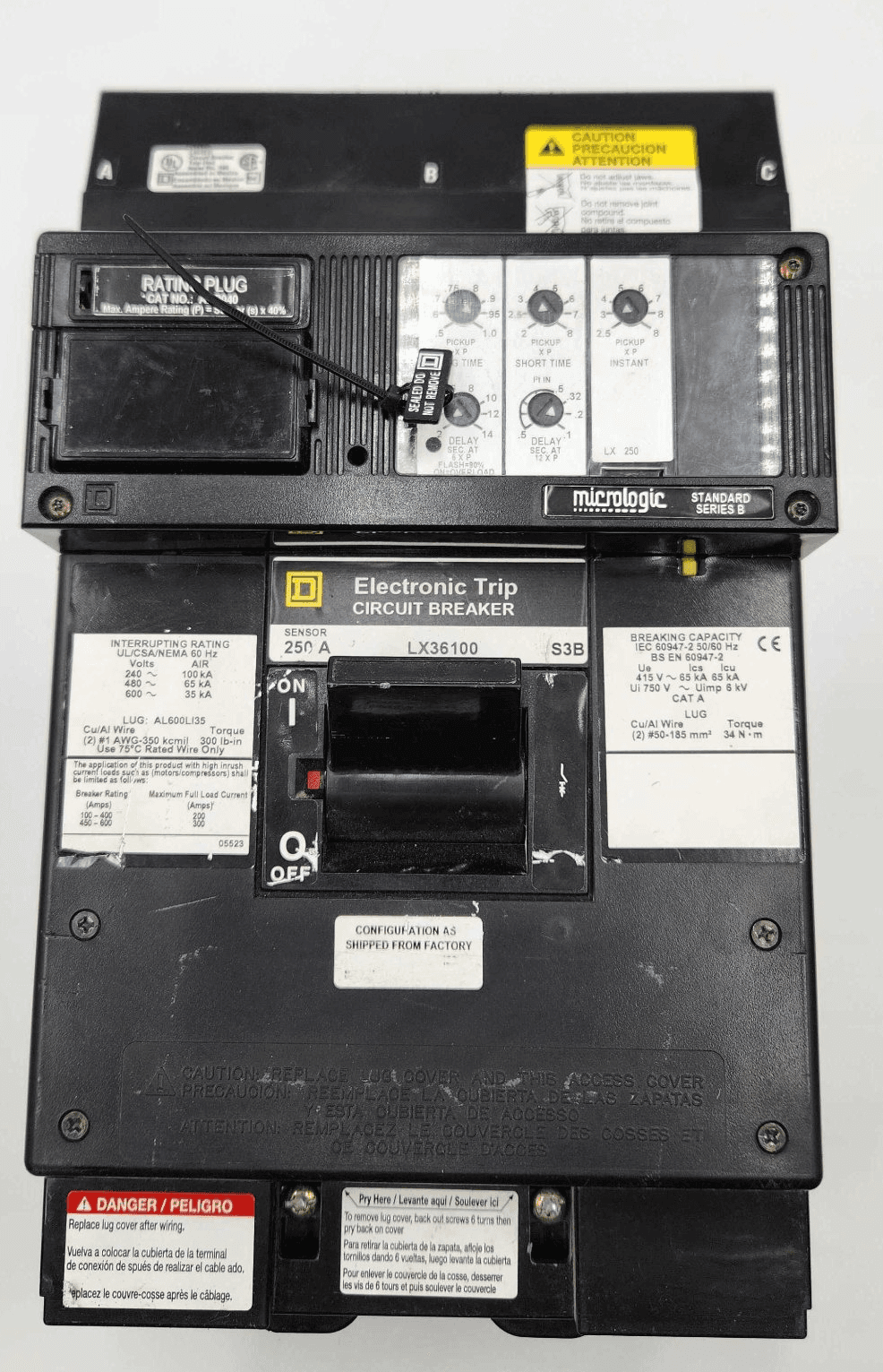 Square D LX36100 Circuit Breaker 250A 600V 3P I-Line