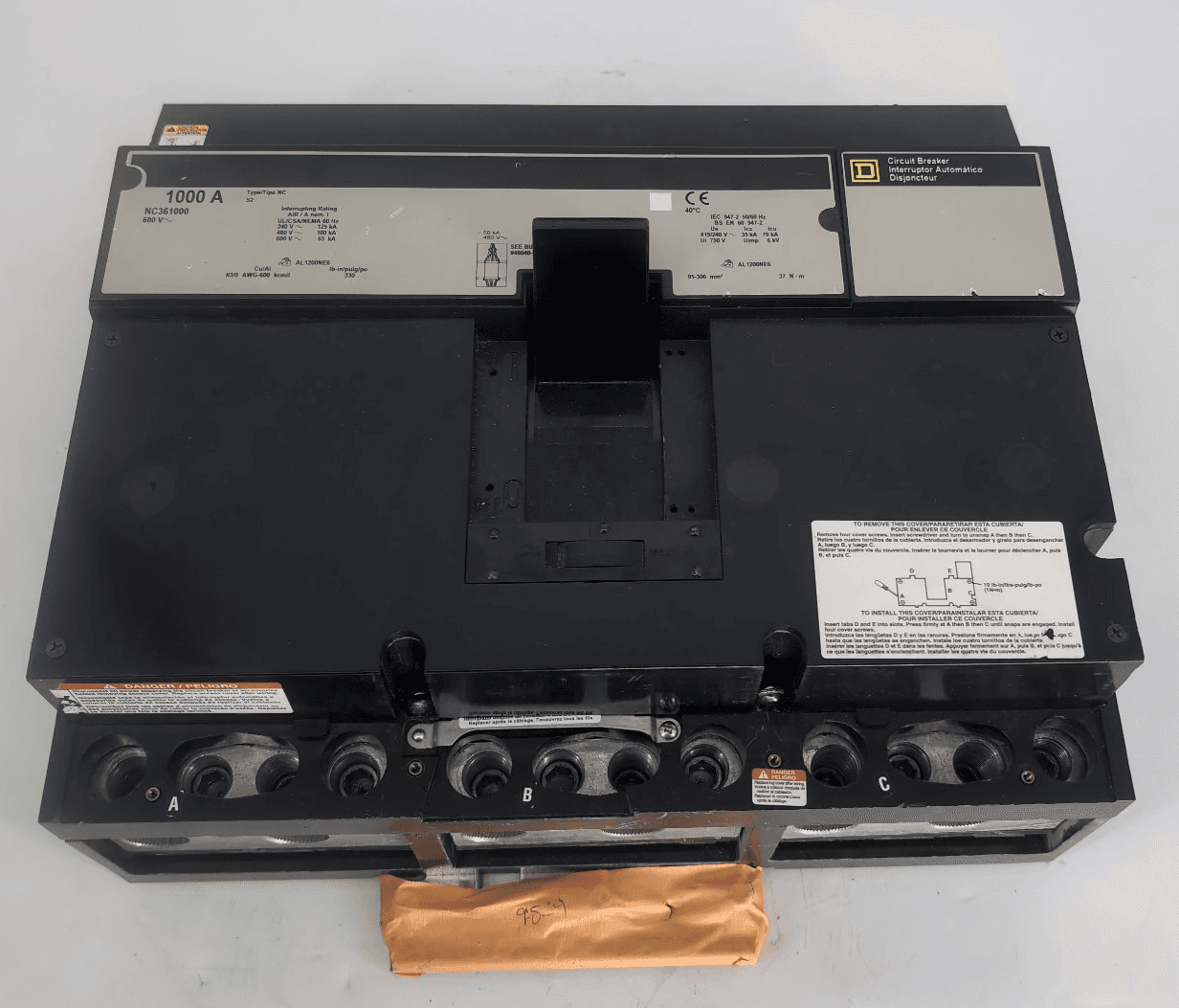 Square D NC361000 Circuit Breaker 1000A 600V 3P