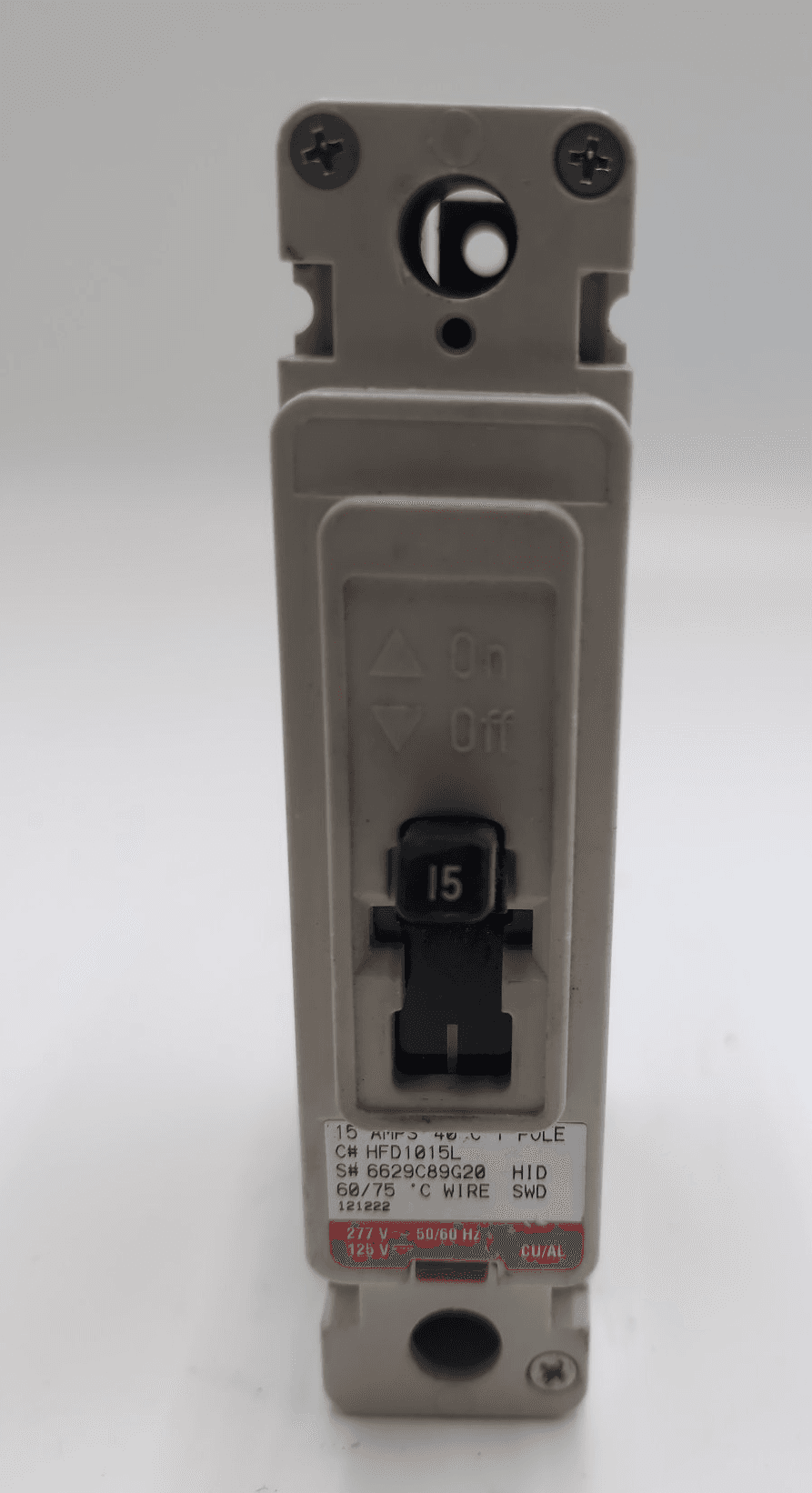Eaton HFD1015L Circuit Breaker 15A 277V 1 Pole – image 1