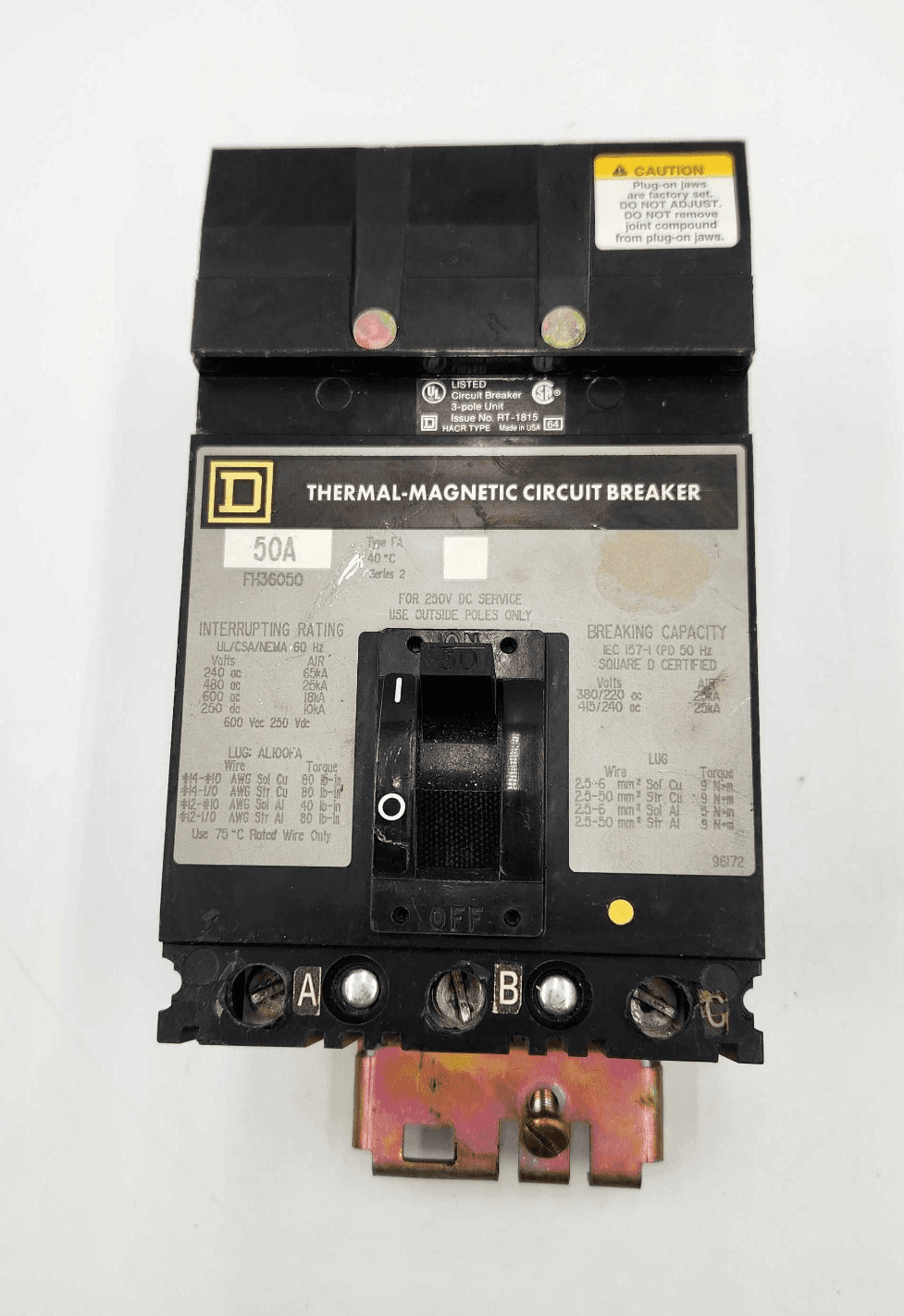 Square D FH36050 Circuit Breaker 50A 600V 3P I-Line – image 1