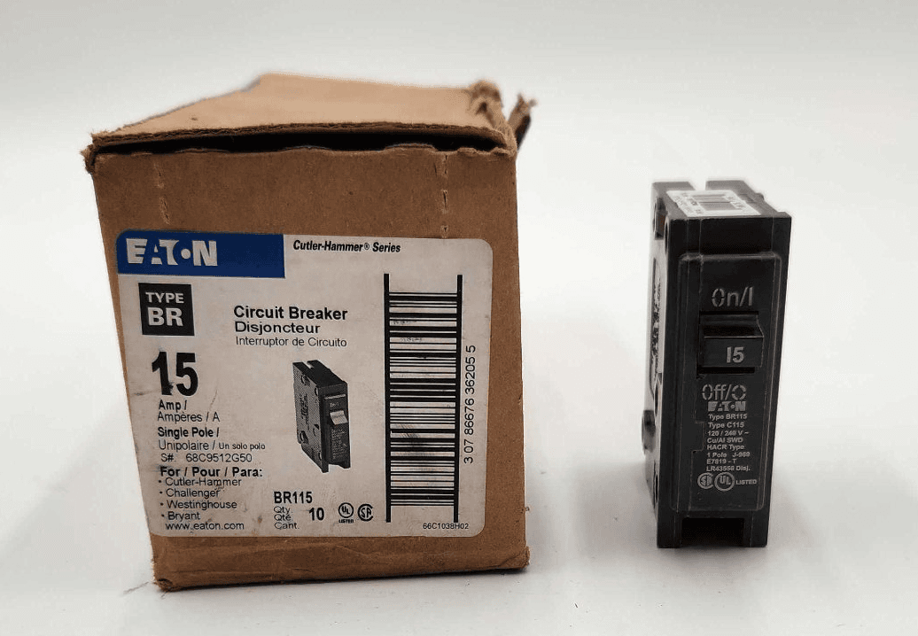 Eaton BR115 Circuit Breaker 15A 240V 1 Pole