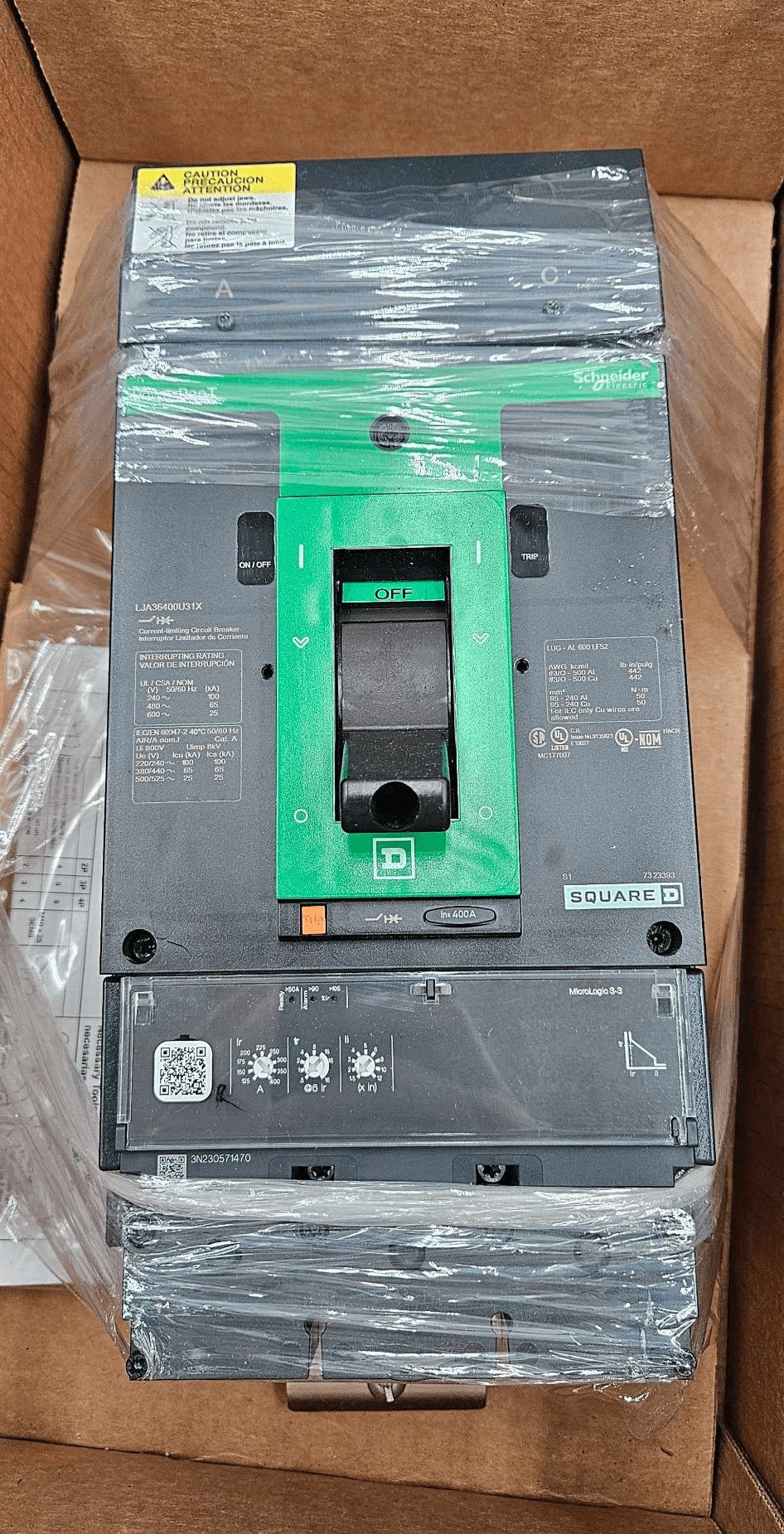 Square D LJA36400U31X I-Line Circuit Breaker 400A 600V 3P – image 1