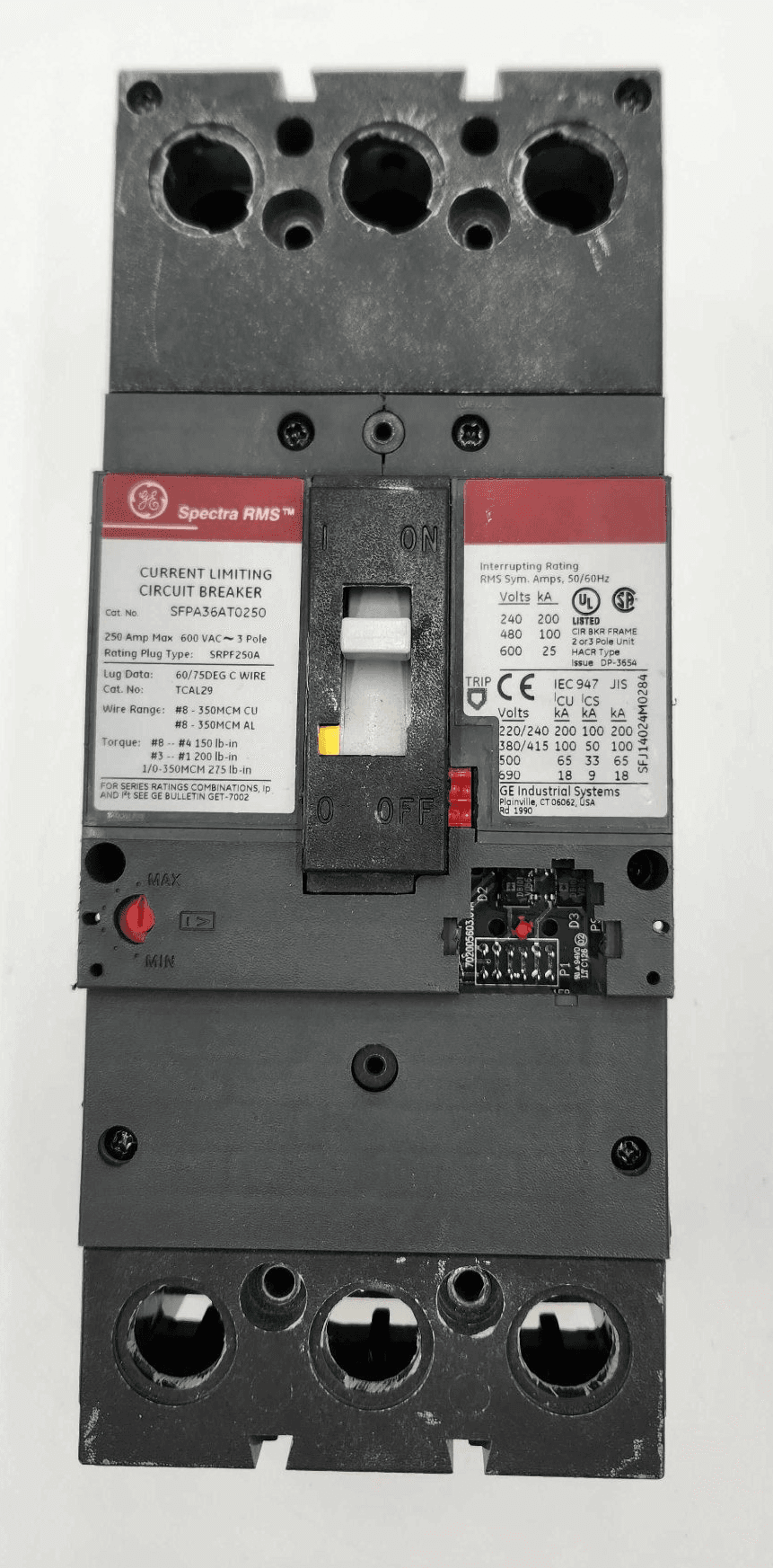 GE SFPA36AT250 Circuit Breaker 250A 600V 3PH 3 Pole