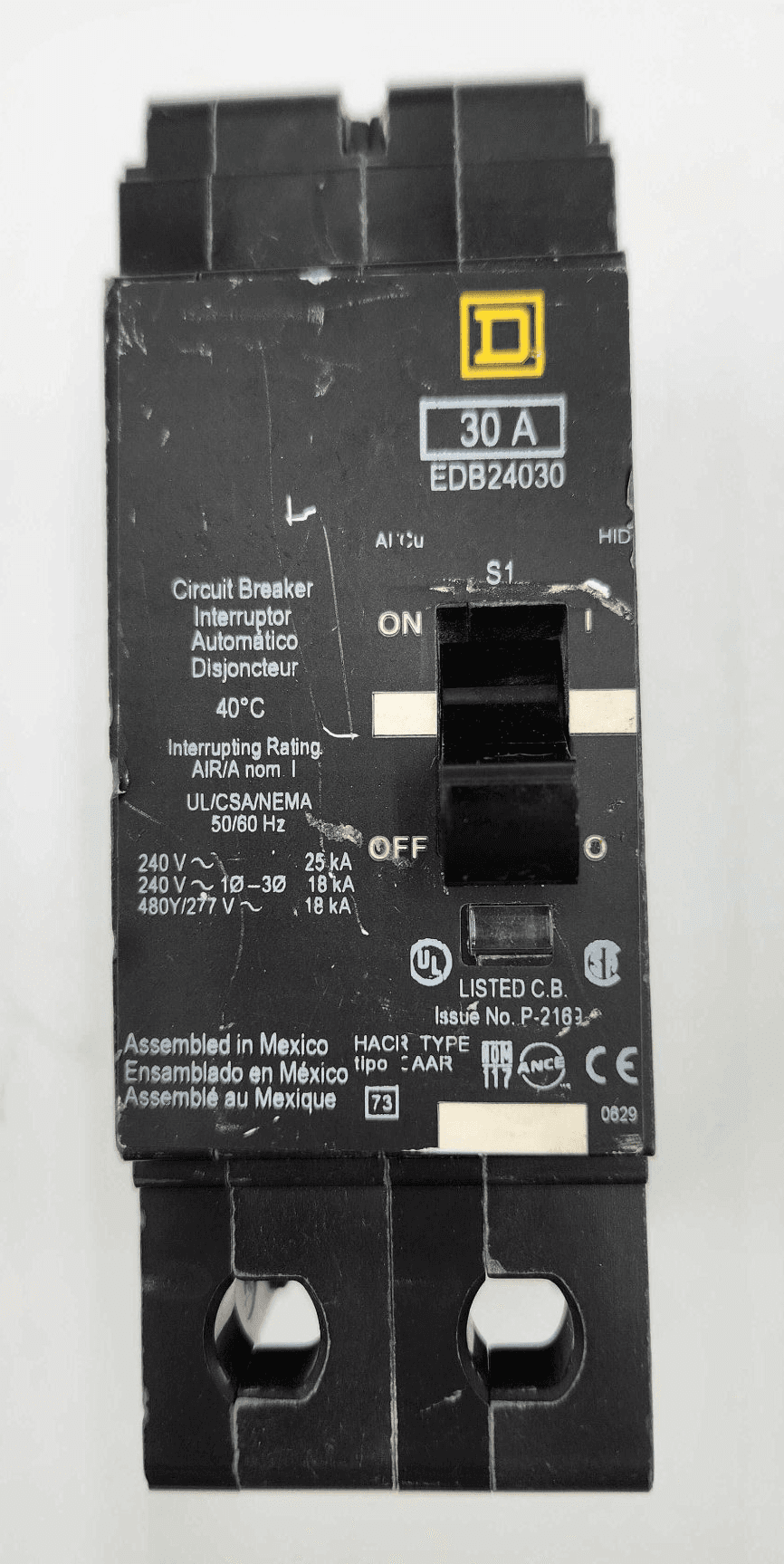 Square D EDB24030 Circuit Breaker 30A 240V 2 Pole