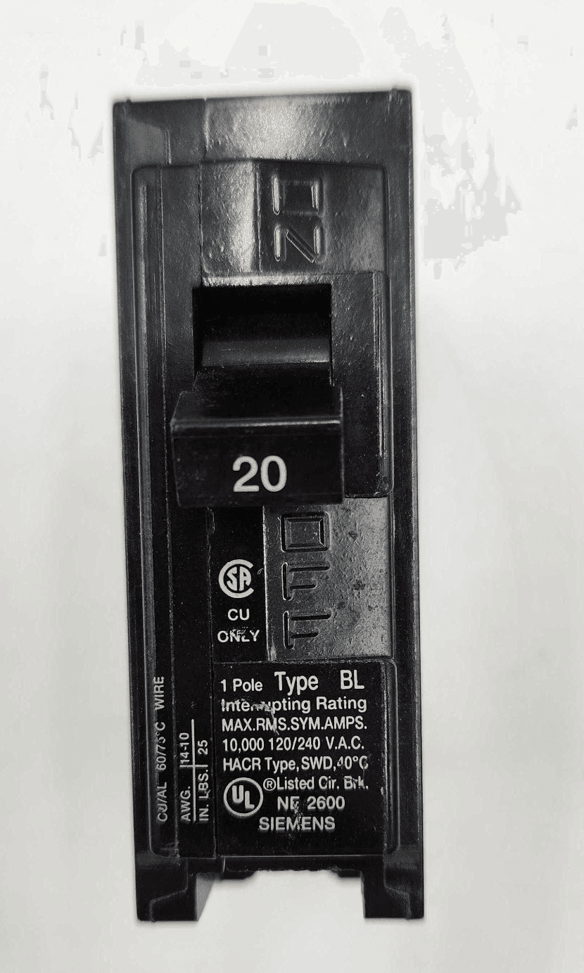 Siemens B120 Circuit Breaker 20A 240V 1 Pole – image 1