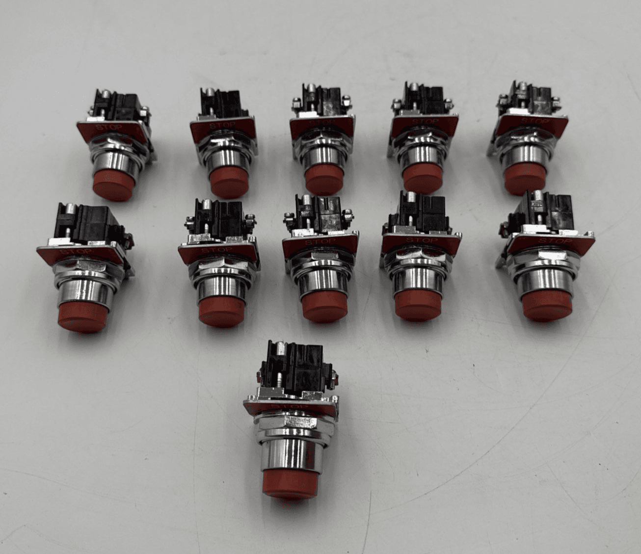 11PC Cutler Hammer 10250T 91000T Push Button Red Stop 600V Control Panel Equip – image 1