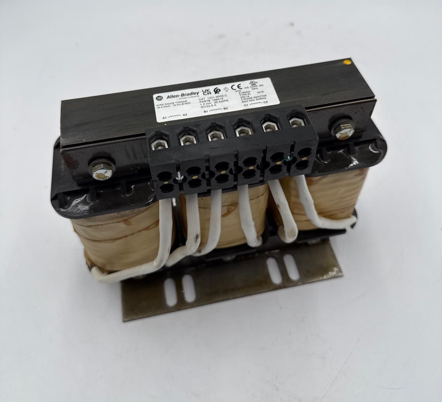 Allen Bradley 1321-3R35-C Line Reactor 3PH 1.2mH 35A 600V IP20 Open Type – image 1