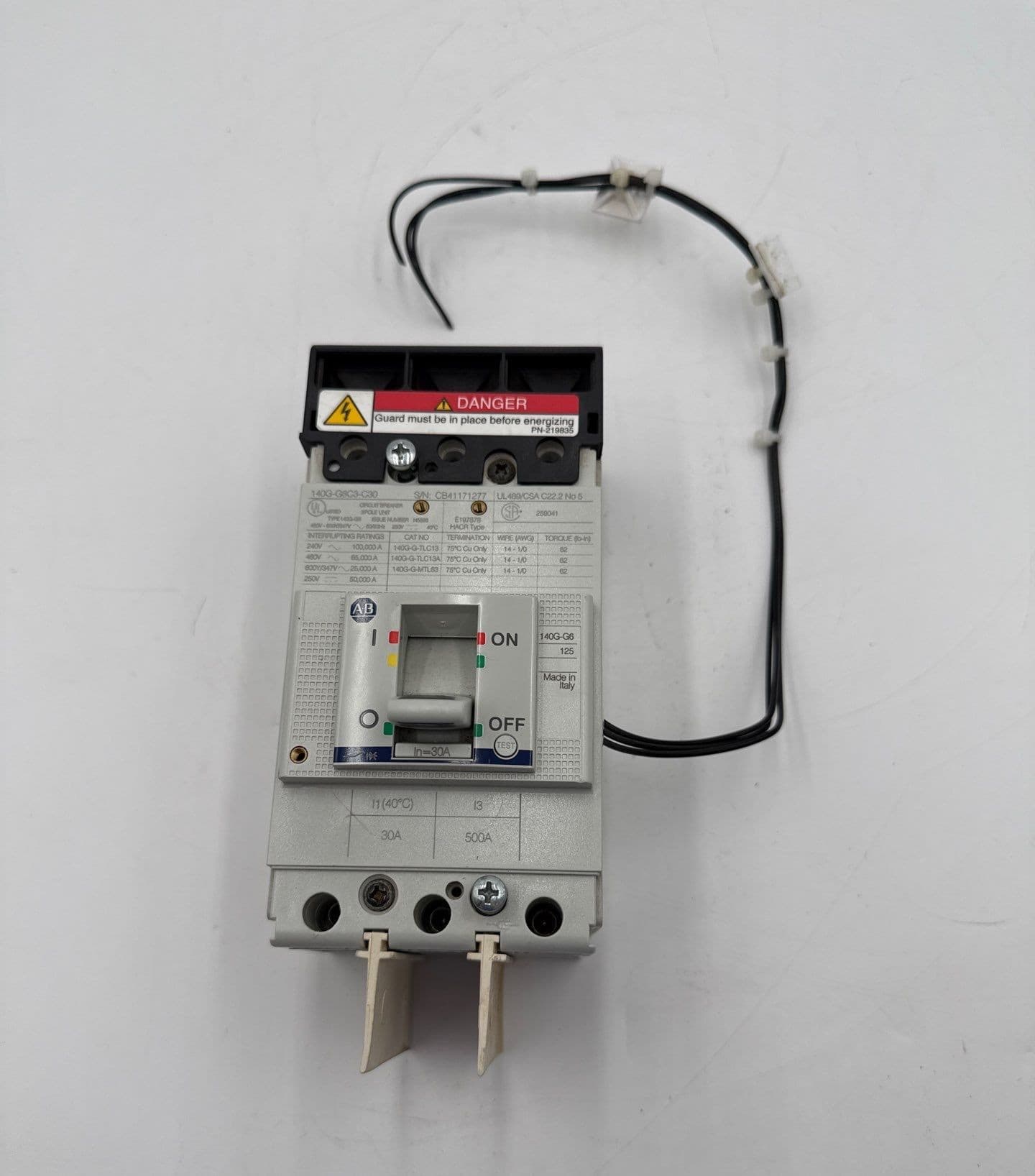 Allen Bradley 140G-G6C3-C30 Circuit Breaker 30A 3P 600V 140G 30 Amp 3 Pole – image 1