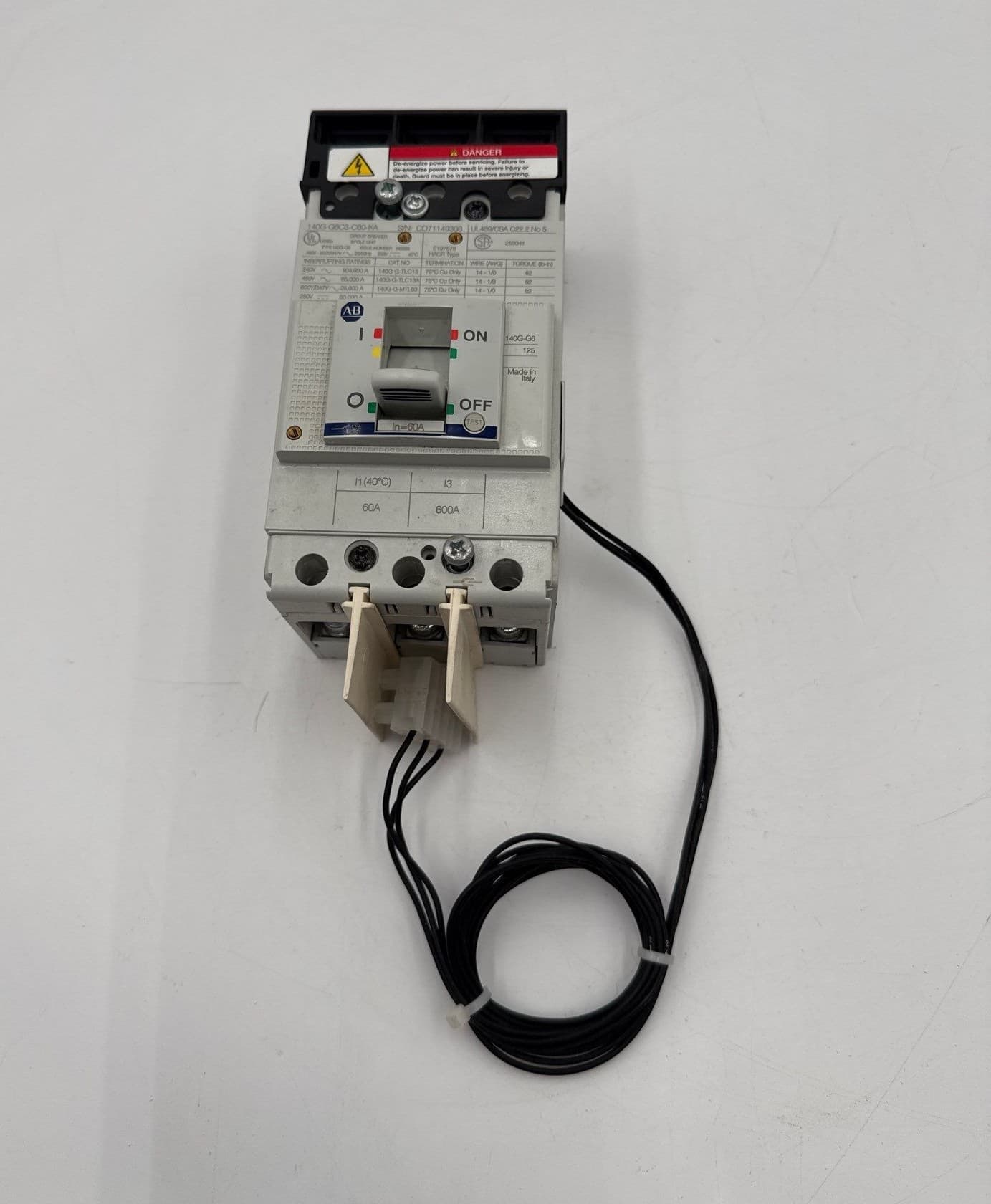 Allen Bradley 140G-G6C3-C60-KA Circuit Breaker 60A 3P 600V 140G 60 Amp 3 Pole – image 1