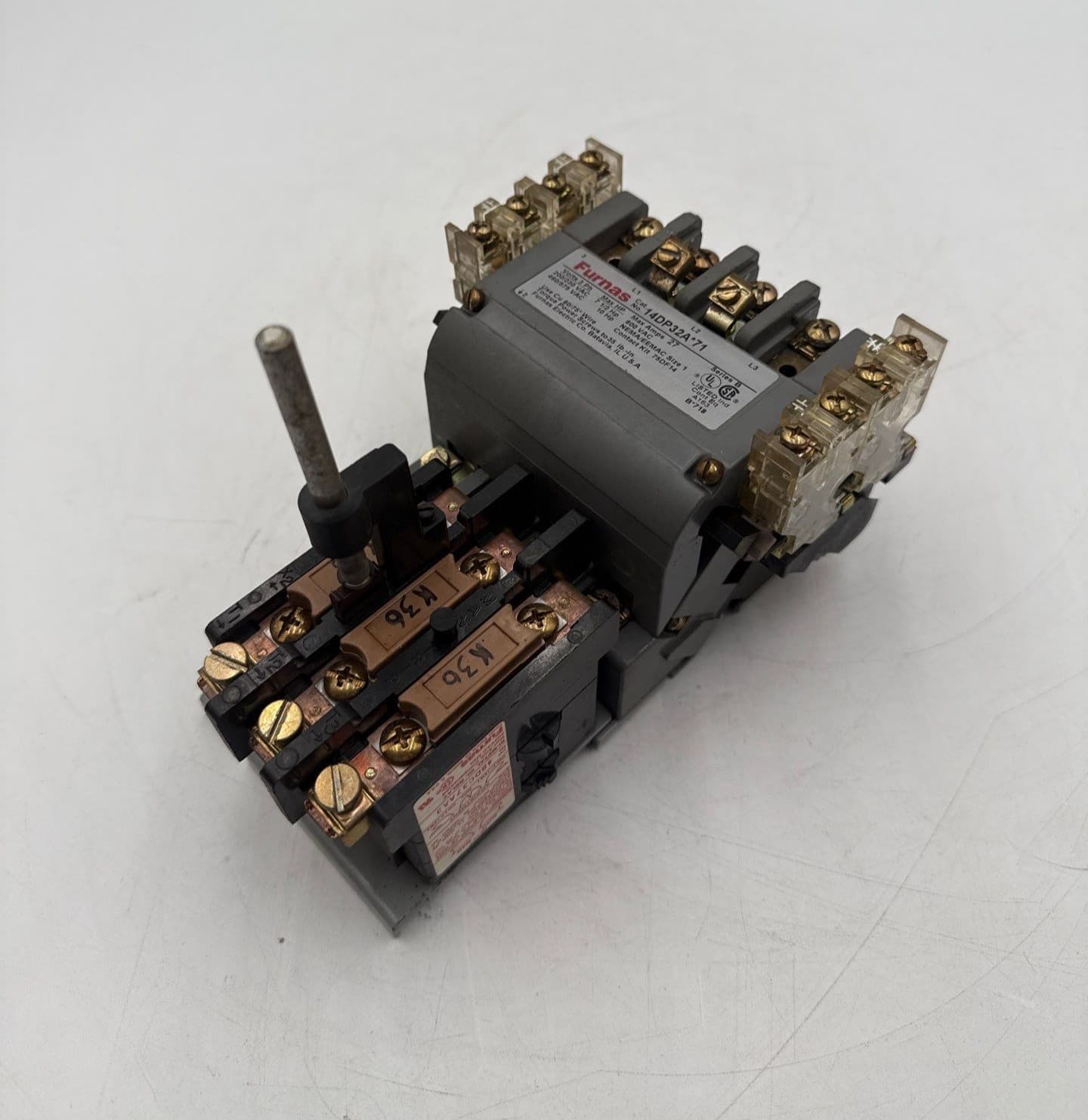 Furnas 14DP32AF71 Magnetic Starter 27A 3P 600V Size 1 Coil 110-120V Heater K36