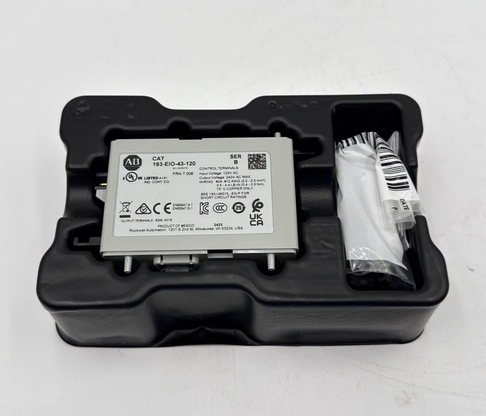 Allen Bradley 193-EIO-43-120 Ser B E300 Overload Protection Relay Control Module – image 1