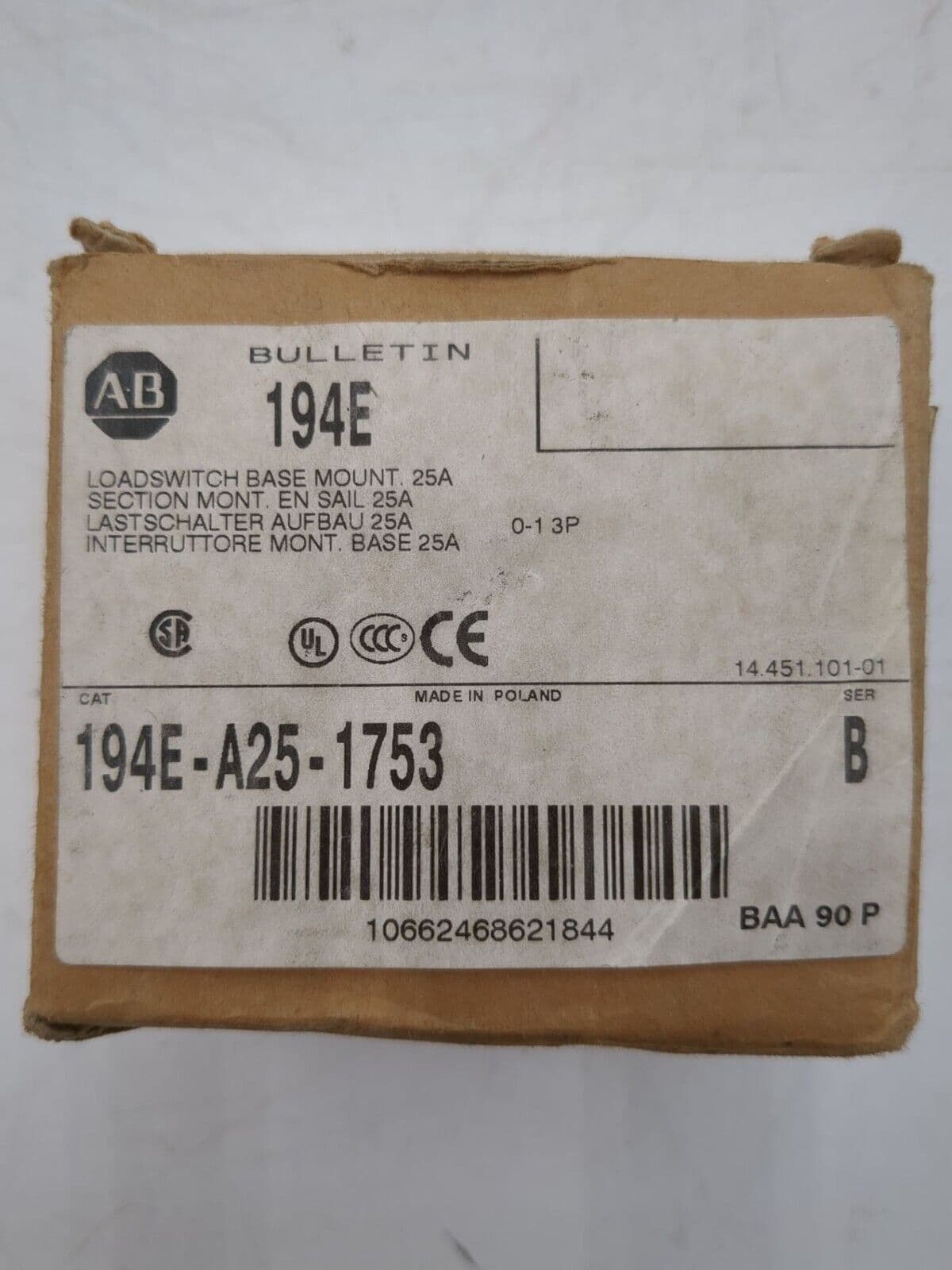 Allen-Bradley 194E-A25-1753 – image 1