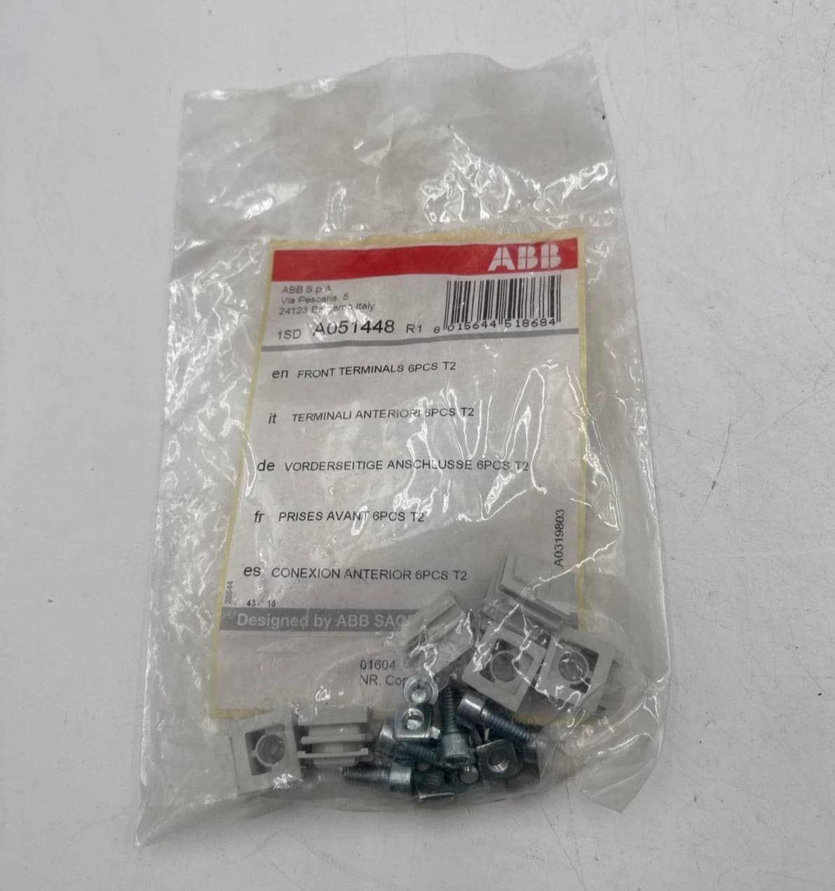 ABB 1SDA051448R1 Front Terminal Kit For T2 Circuit Breakers 6 PCS – image 1