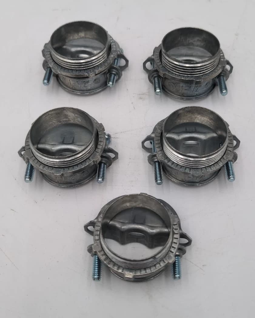 5PC Box Eaton 2670 1-1/2" Romex Connector NMC Clamp Type Zinc Die Cast 1.5in