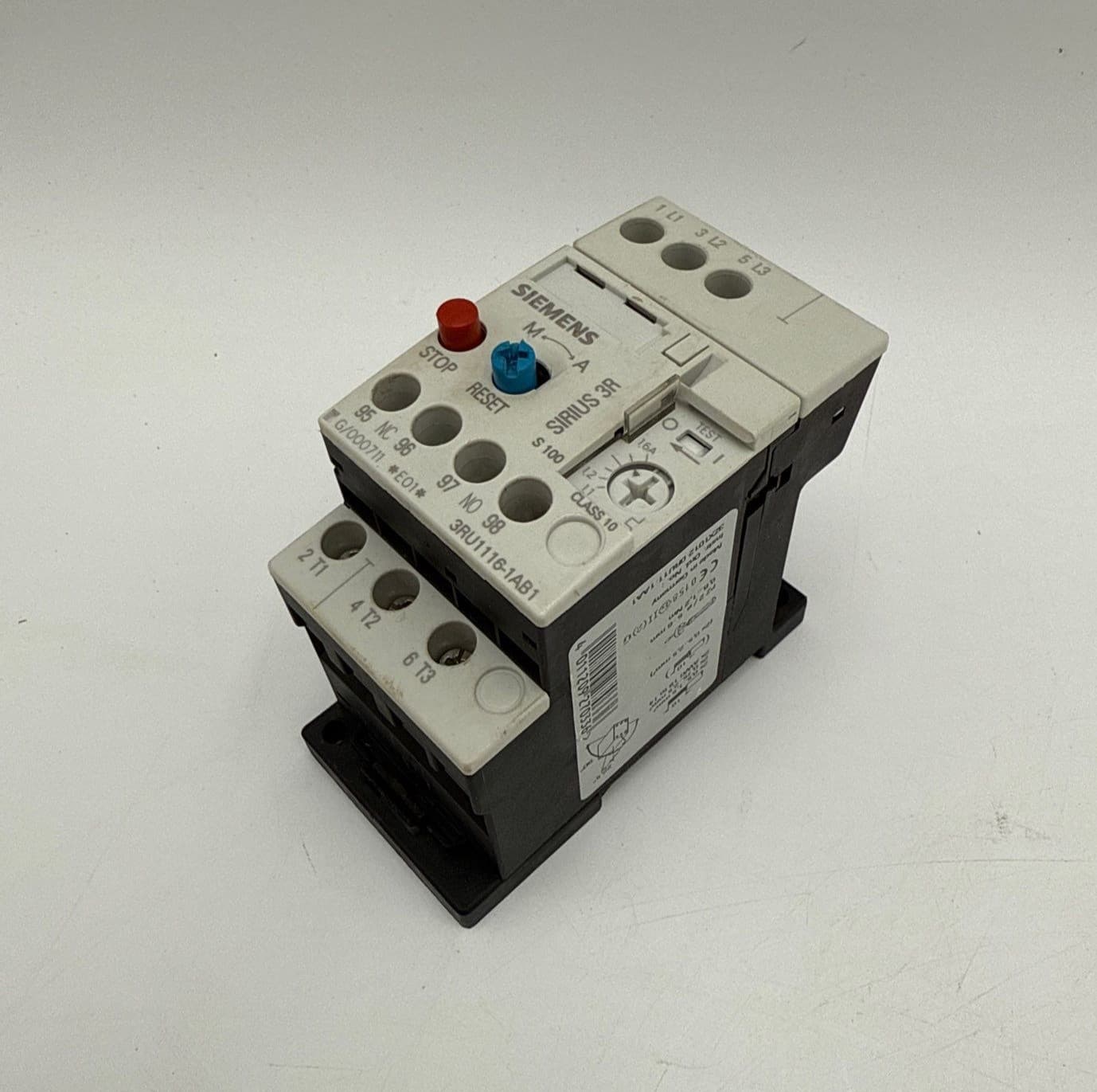 SIEMENS 3RU1116-1AB1 Thermal Overload Relay 1.1-1.6A 3P Class 10 – image 1