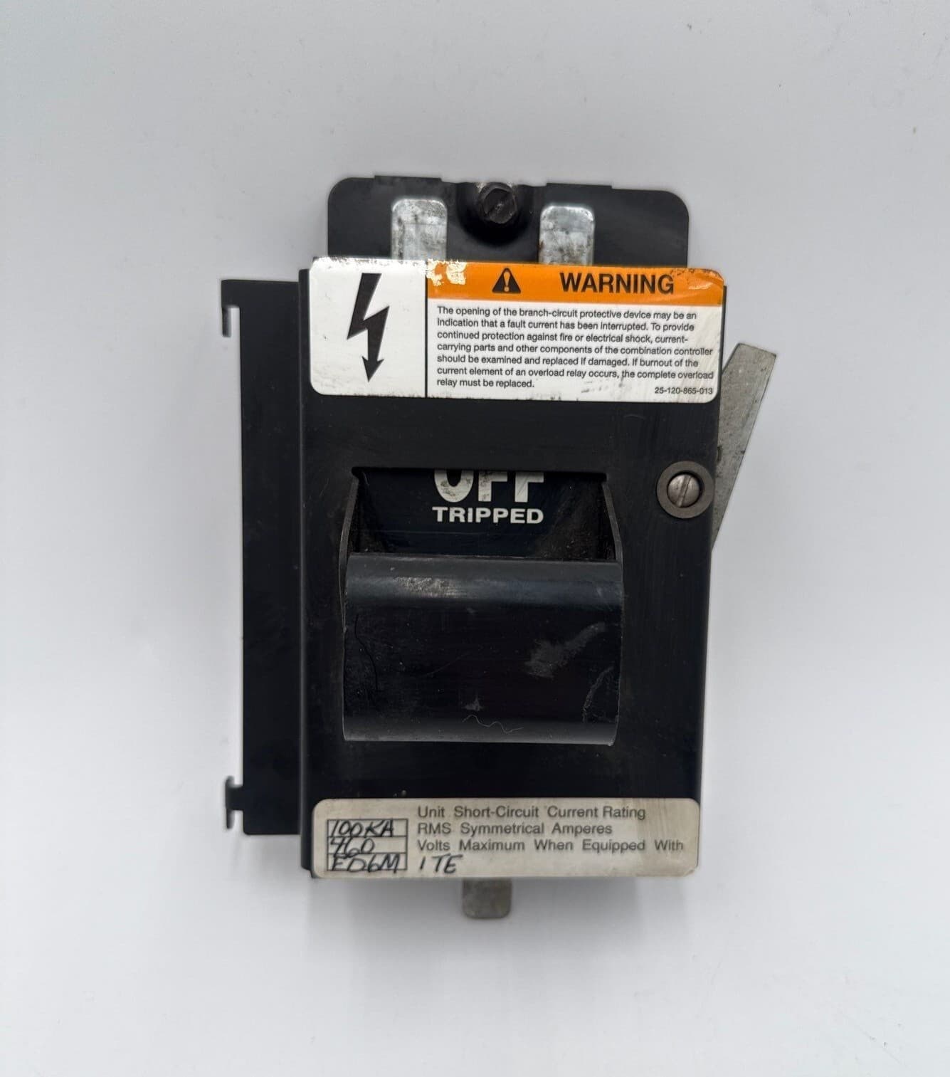 Siemens 25-135-017-553 Black MCC Breaker Handle Switch Mechanism Model 95 – image 1