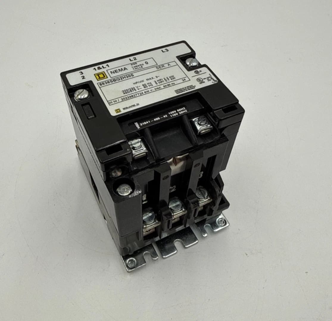 Square D 8536SBG2H30S Contactor Coil 110/120V NEMA Size 0 3P 600V 5HP 3PH