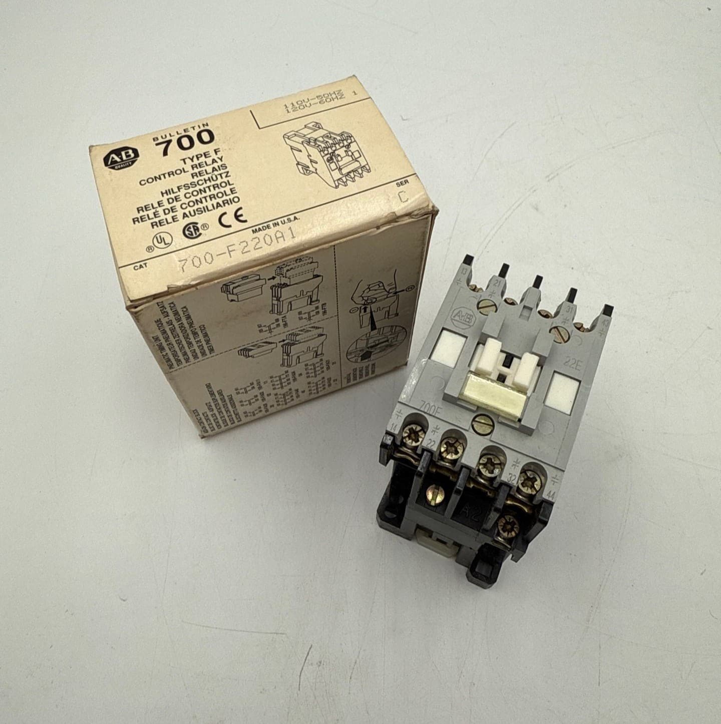 ALLEN BRADLEY AB 700-F220A1 Control Relay Contactor 110/120VAC COIL – image 1