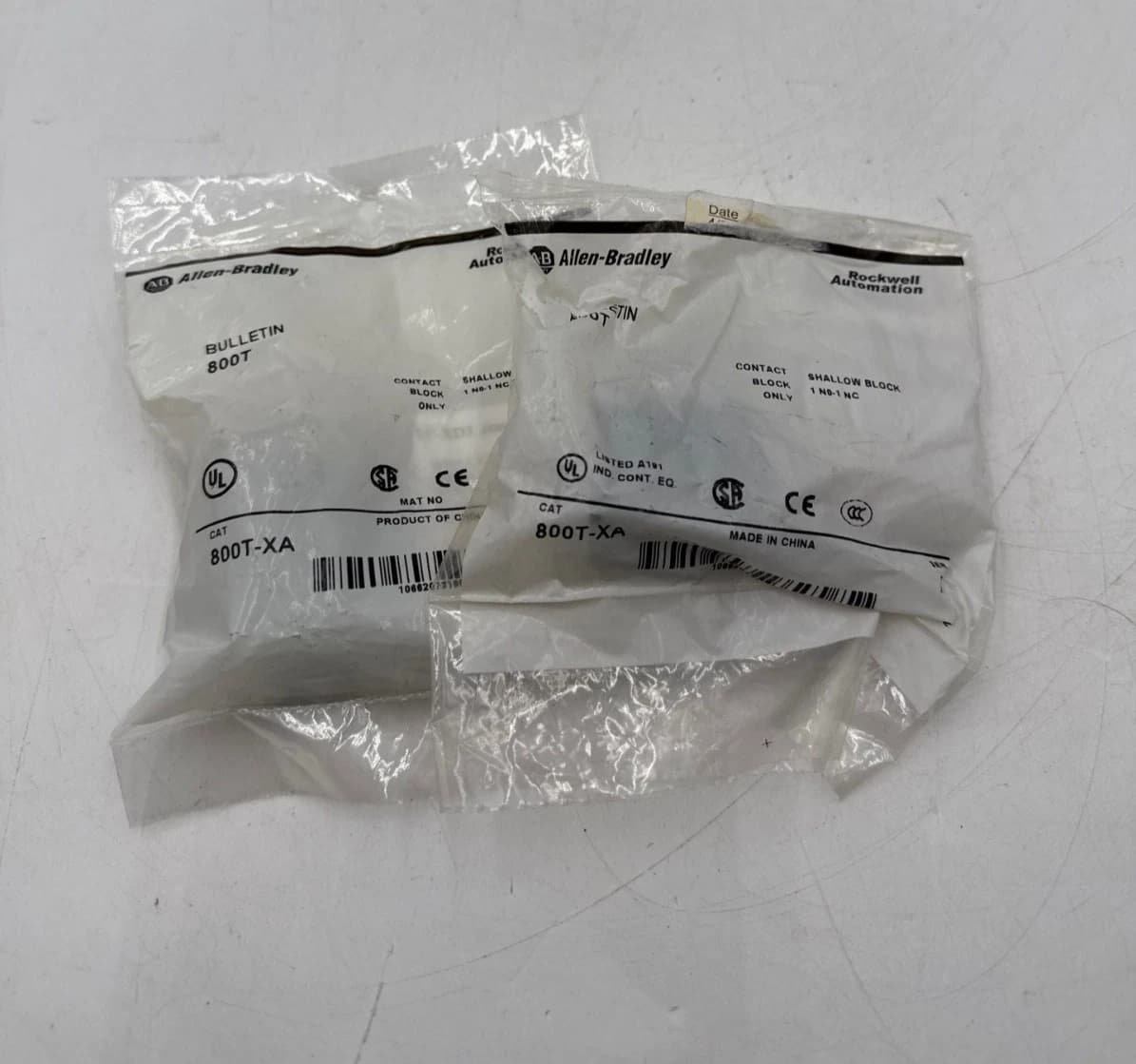 2PC Allen Bradley 800T-XA Contact Block For 30.5MM 600V 1 NO/1 NC 800TXA – image 1