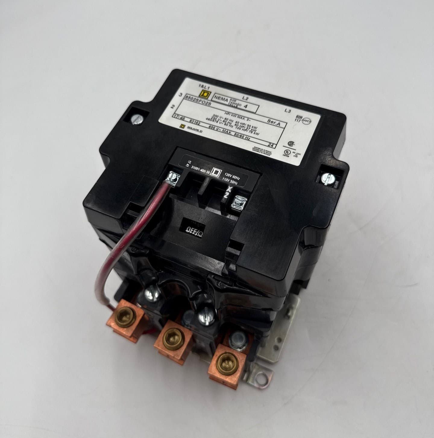 Square D 8502SFO2S Contactor NEMA Size 4 600V 100HP Coil 110/120V – image 1