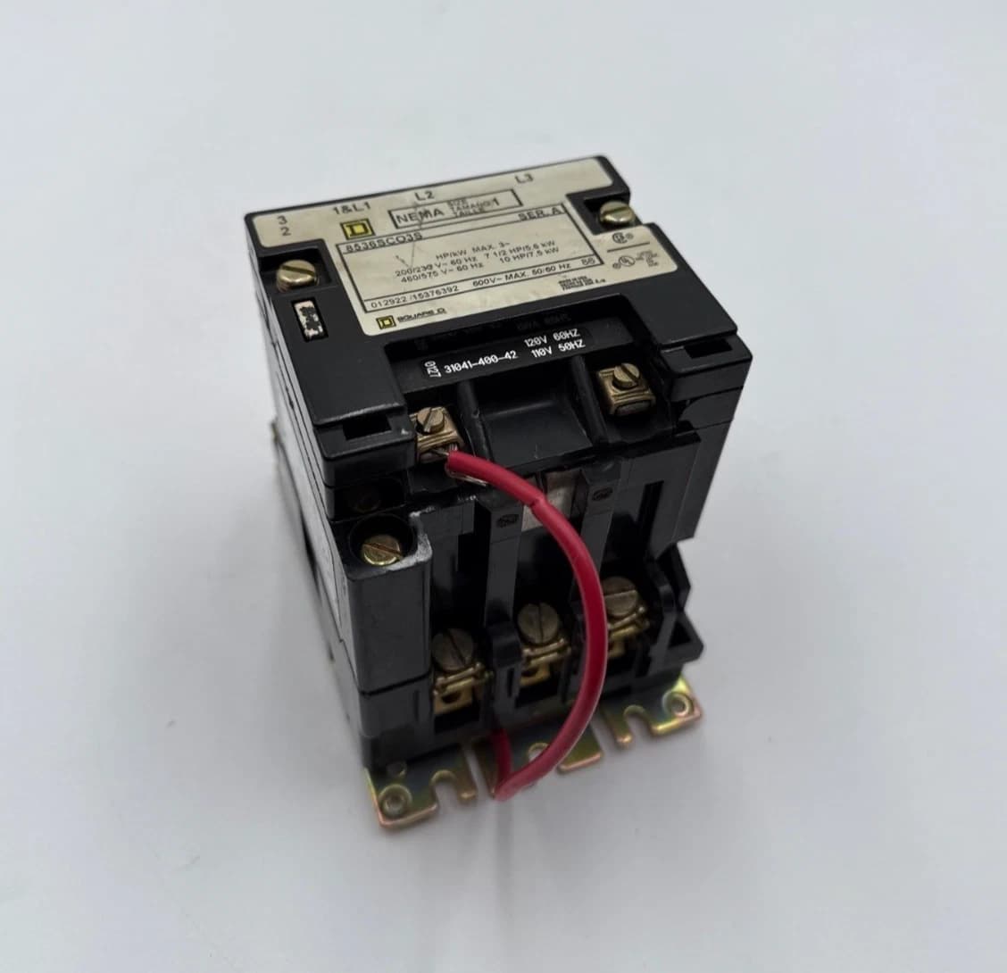 Square D 8536SCO3S Contactor NEMA Size 1 Coil 110/120V 3P 10HP 600V 31041-400-42
