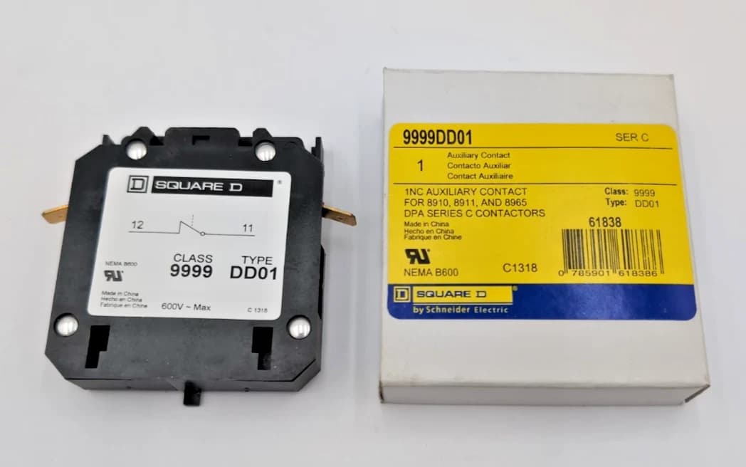 Square D 9999D01 Ser C Auxiliary Contact 600V 5A For 8910 8911 8965 Series NEW – image 1