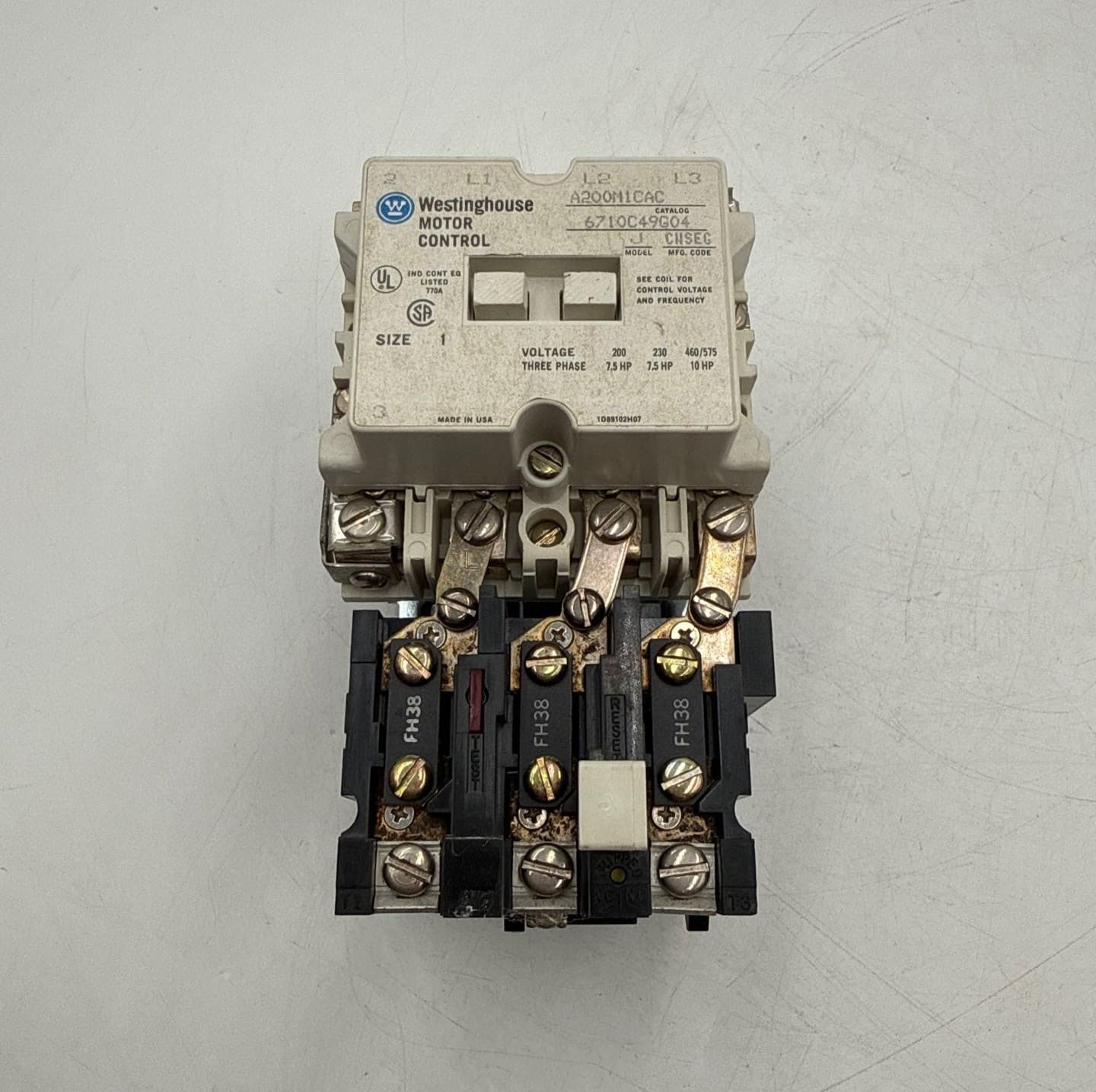 Westinghouse A200M1CAC Starter Size 1 27A 3P 600V Coil 110/120V – image 1