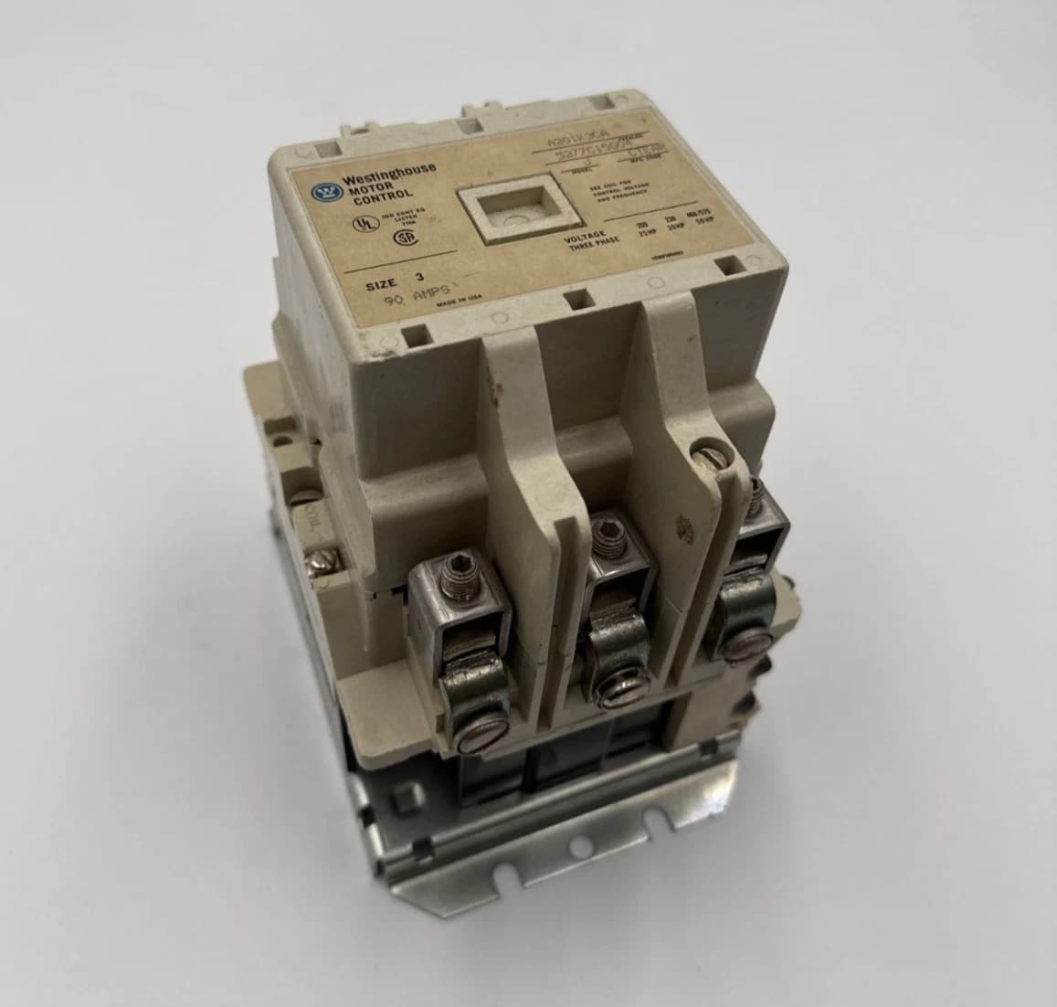 Westinghouse A201K3CA Contactor Size 3 90A 3P 600V 3PH 50HP Coil 110/120V