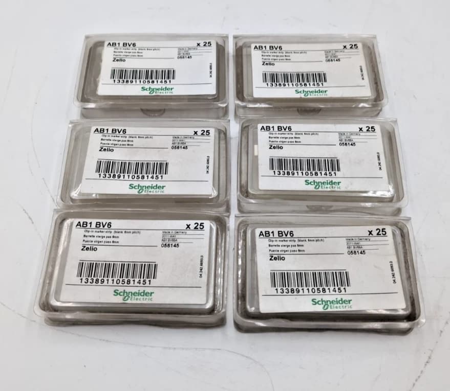Schneider AB1 BV6 Clip in Marker Strip For AB1 Series Terminal 150PC NEW