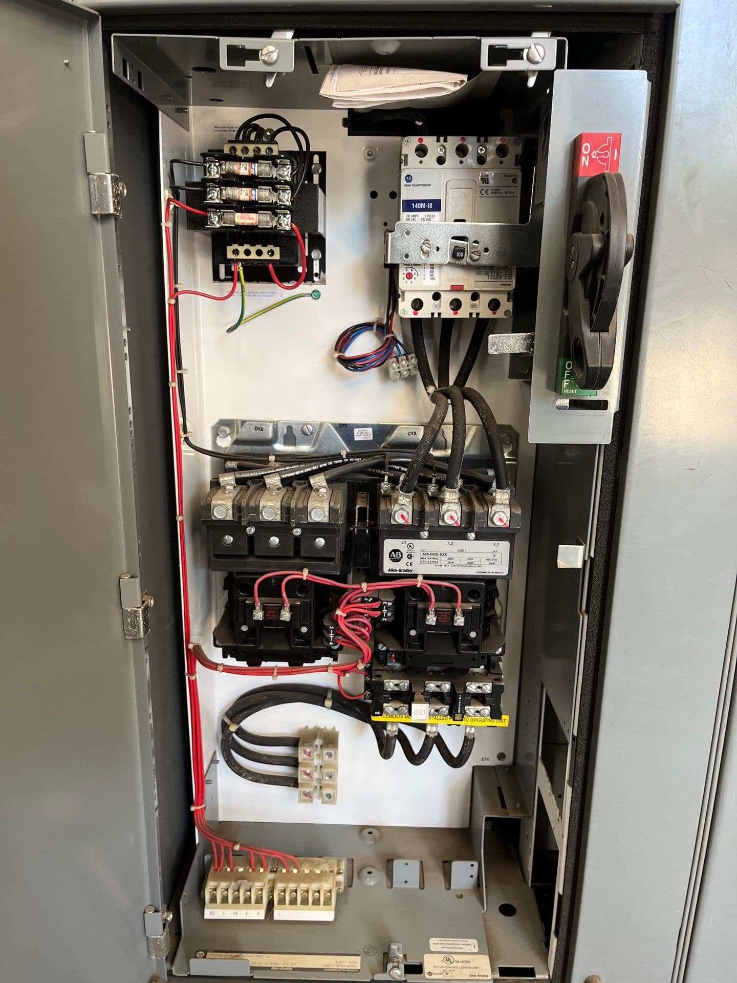 Allen Bradley 2100 32" 100A Combo MCC Bucket Size 3 Reversing Starter 505-DOD – image 1