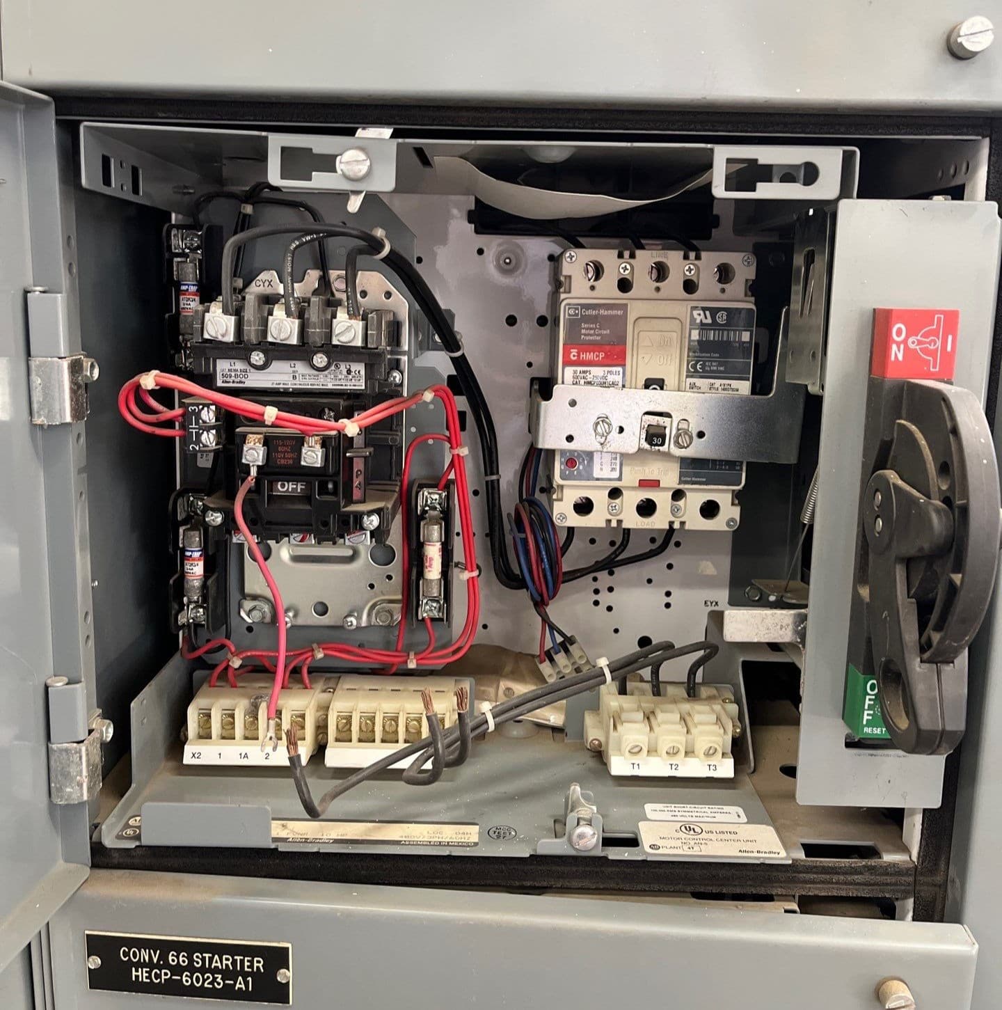 Allen Bradley 2100 12" 30A Combo MCC Bucket Size 1 Starter 509-BOD – image 1