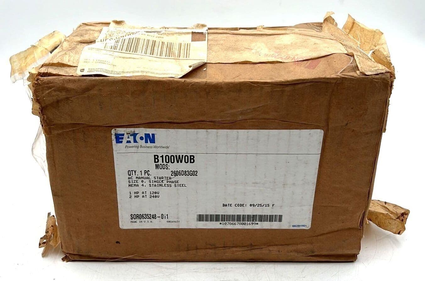 Eaton B100W0B AC Manual Starter Size 0 Single Phase NEMA 4 Stainless