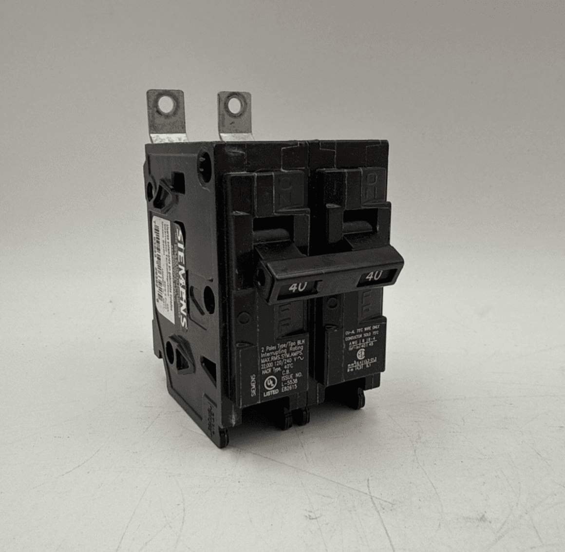 Siemens B240H Bolt On Circuit Breaker 40A 2P 120/240V 1PH 22kA BLH 40 Amp 2 Pole – image 1