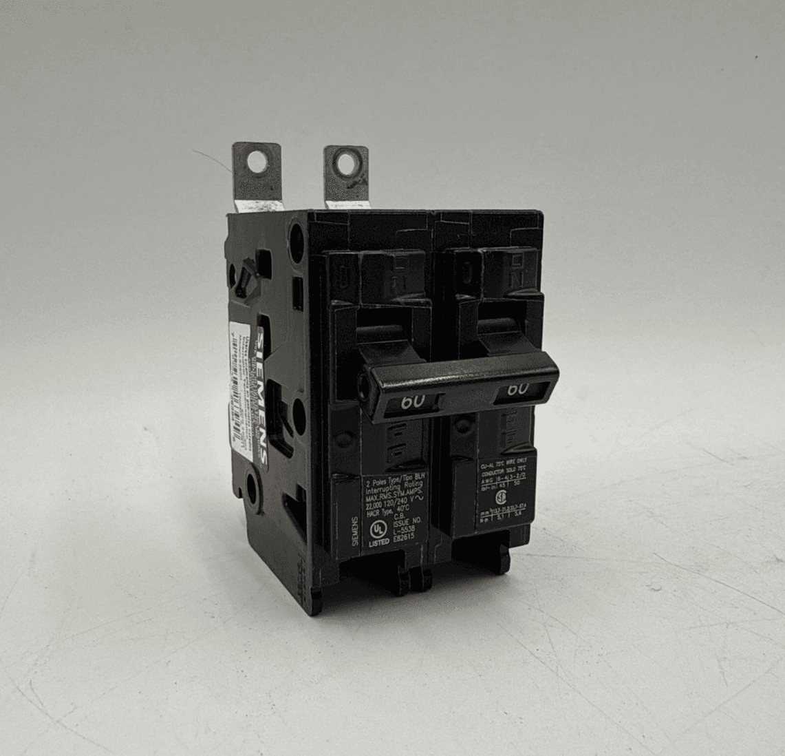 Siemens B260H Bolt On Circuit Breaker 60A 2P 120/240V 1PH 22kA BLH 60 Amp 2 Pole – image 1