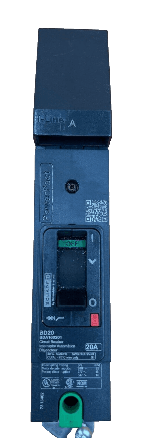 Square D BDA160201 I-Line Circuit Breaker 20A 1P 600V BDA 20 Amp 1 Pole – image 1