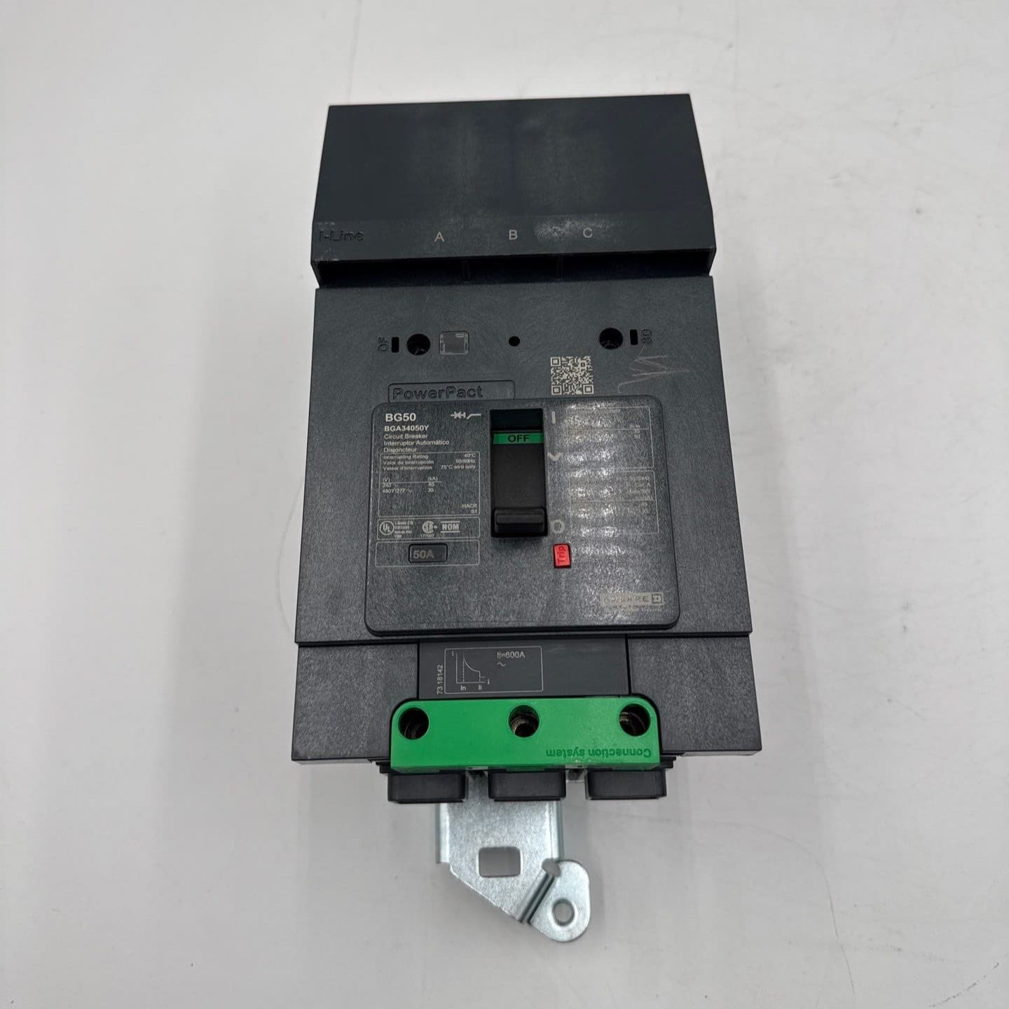 Square D BGA34050Y I-Line Circuit Breaker 50A 3P 480V BGA 3 pole 50 Amp PowerPact