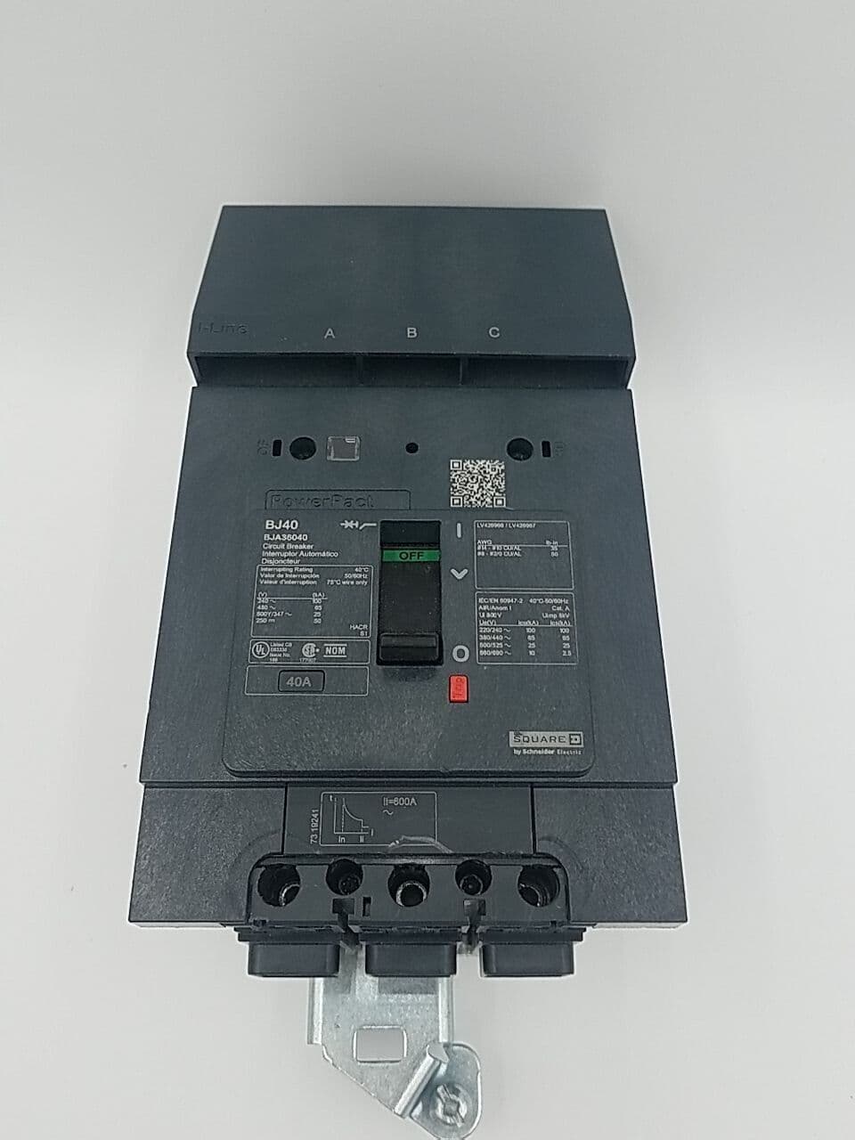 Square D BJA36040 I-Line Circuit Breaker 40A 3P 600V BJA 40 Amp 3 Pole PowerPact – image 1