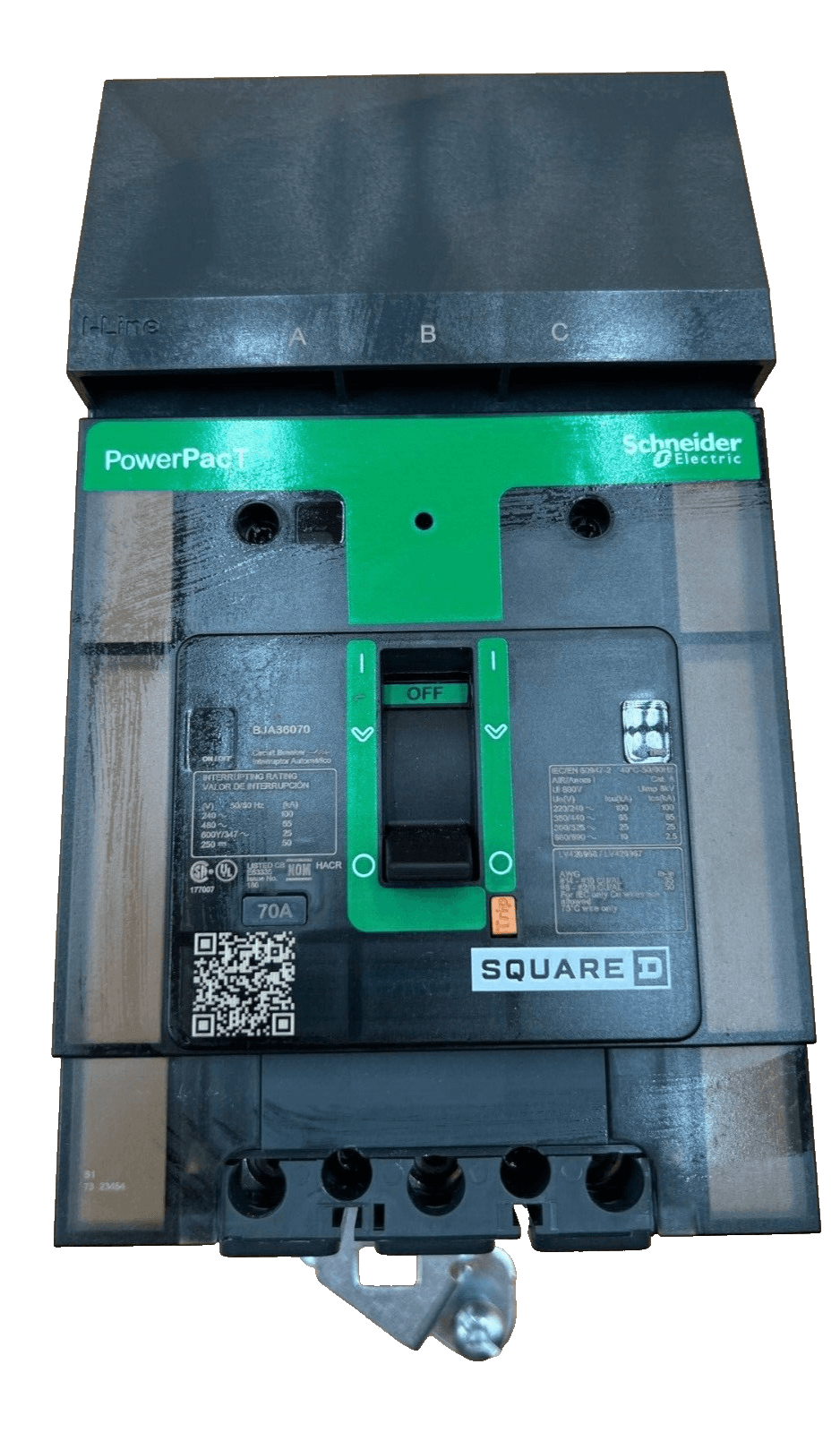 Square D BJA36070 I-Line Circuit Breaker 70A 3P 600V 3PH BJA 70 Amp 3 Pole – image 1