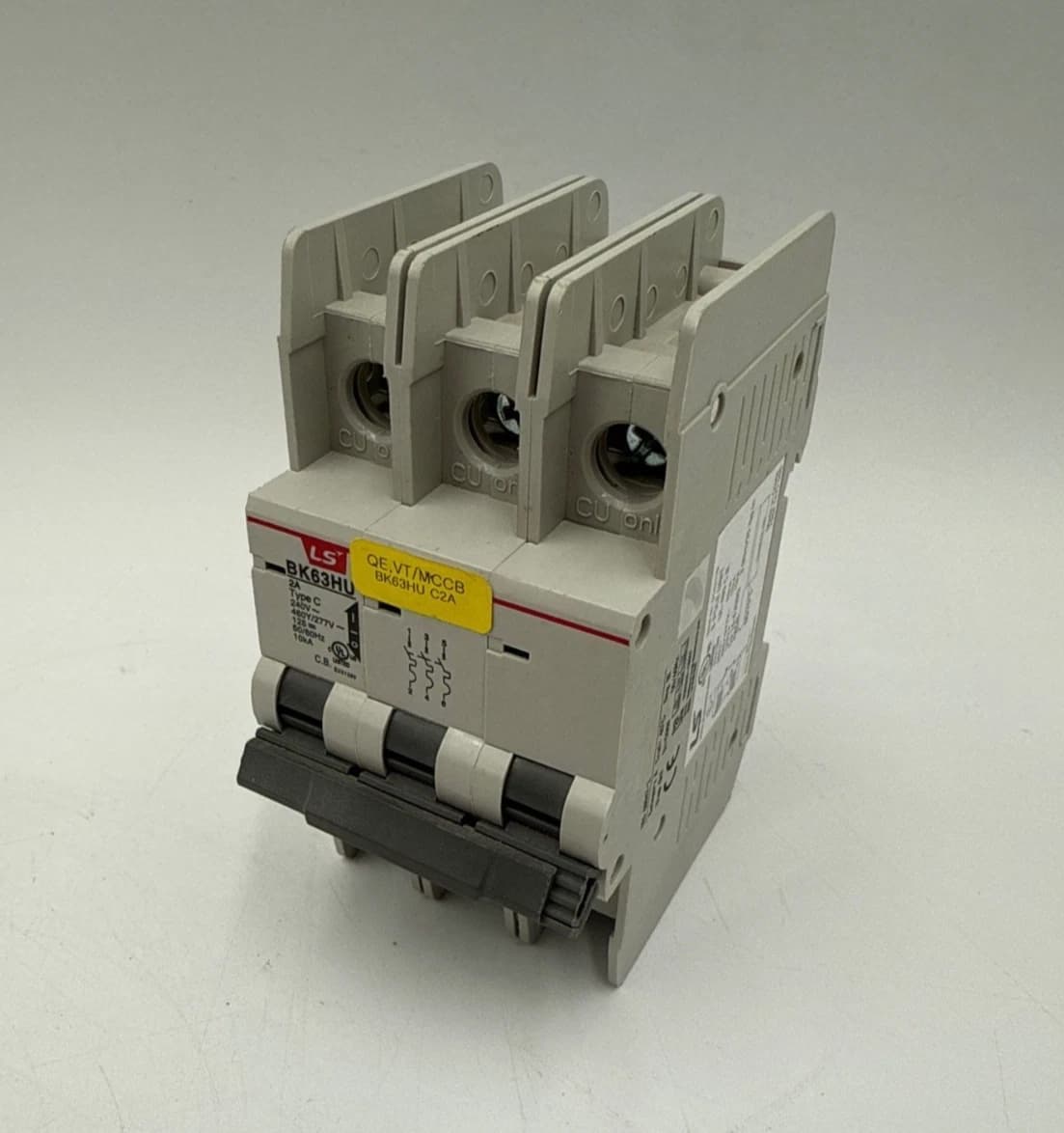 LS BK63HU Circuit Breaker 2A 3P 480/277V 1PH Type C 2 Amp 3 Pole – image 1
