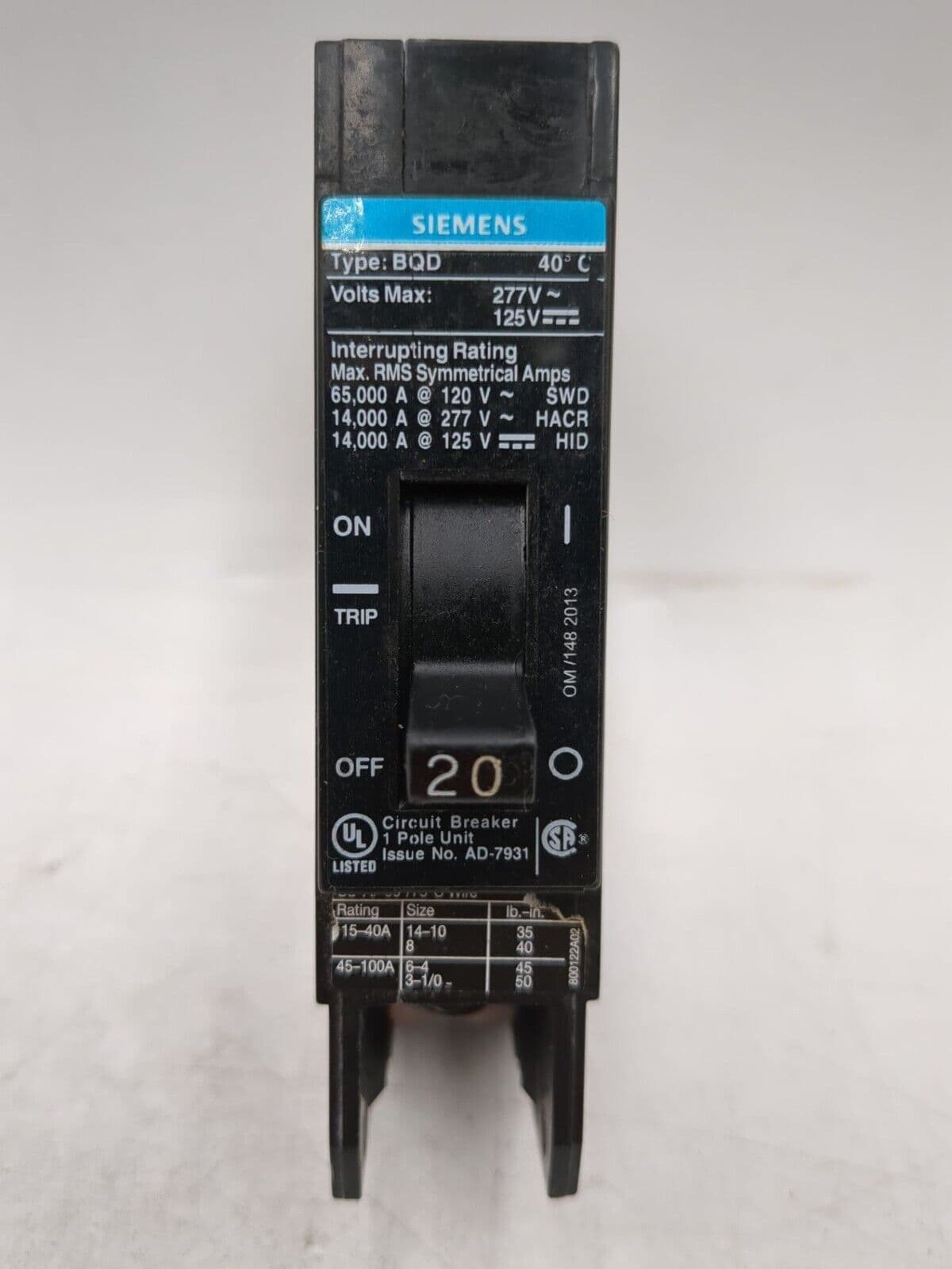 Siemens BQD120BP – image 1